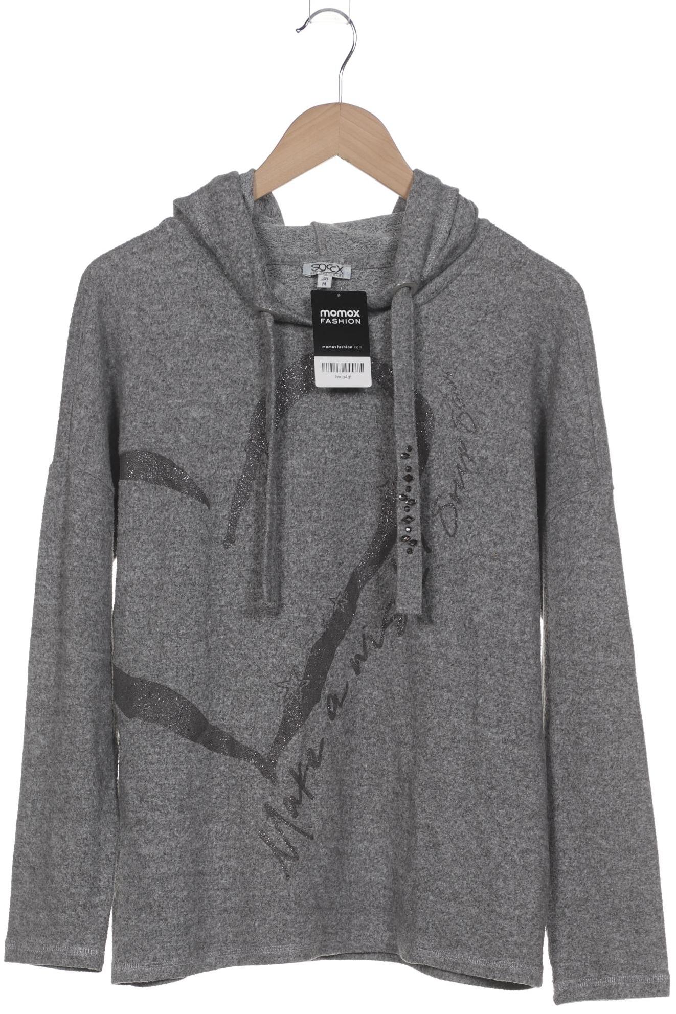 

Soccx Damen Kapuzenpullover, grau, Gr. 38