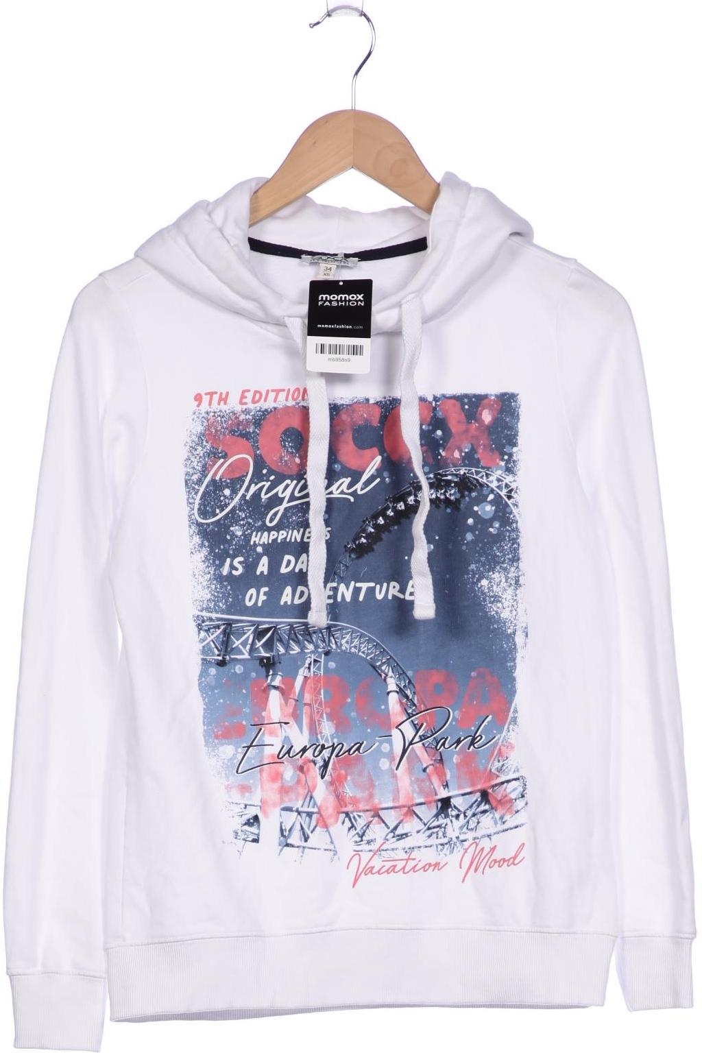 

Soccx Damen Kapuzenpullover, weiß, Gr. 34