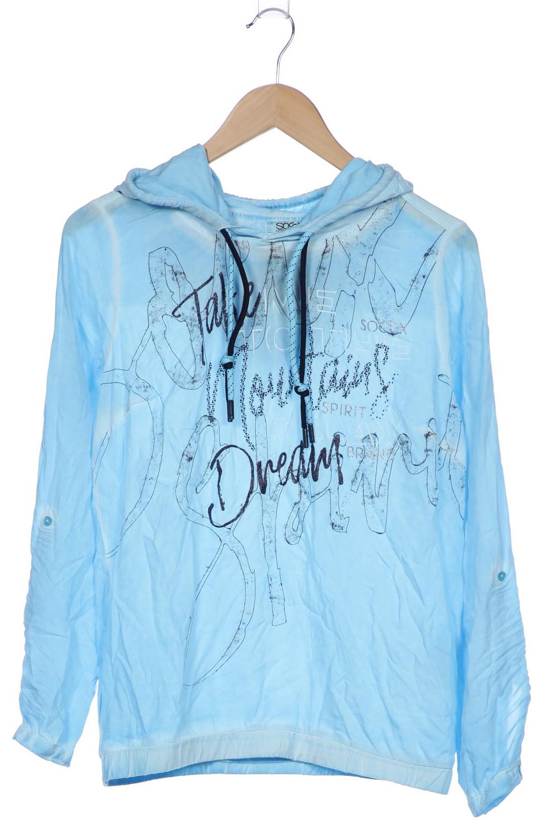 

Soccx Damen Kapuzenpullover, hellblau, Gr. 36