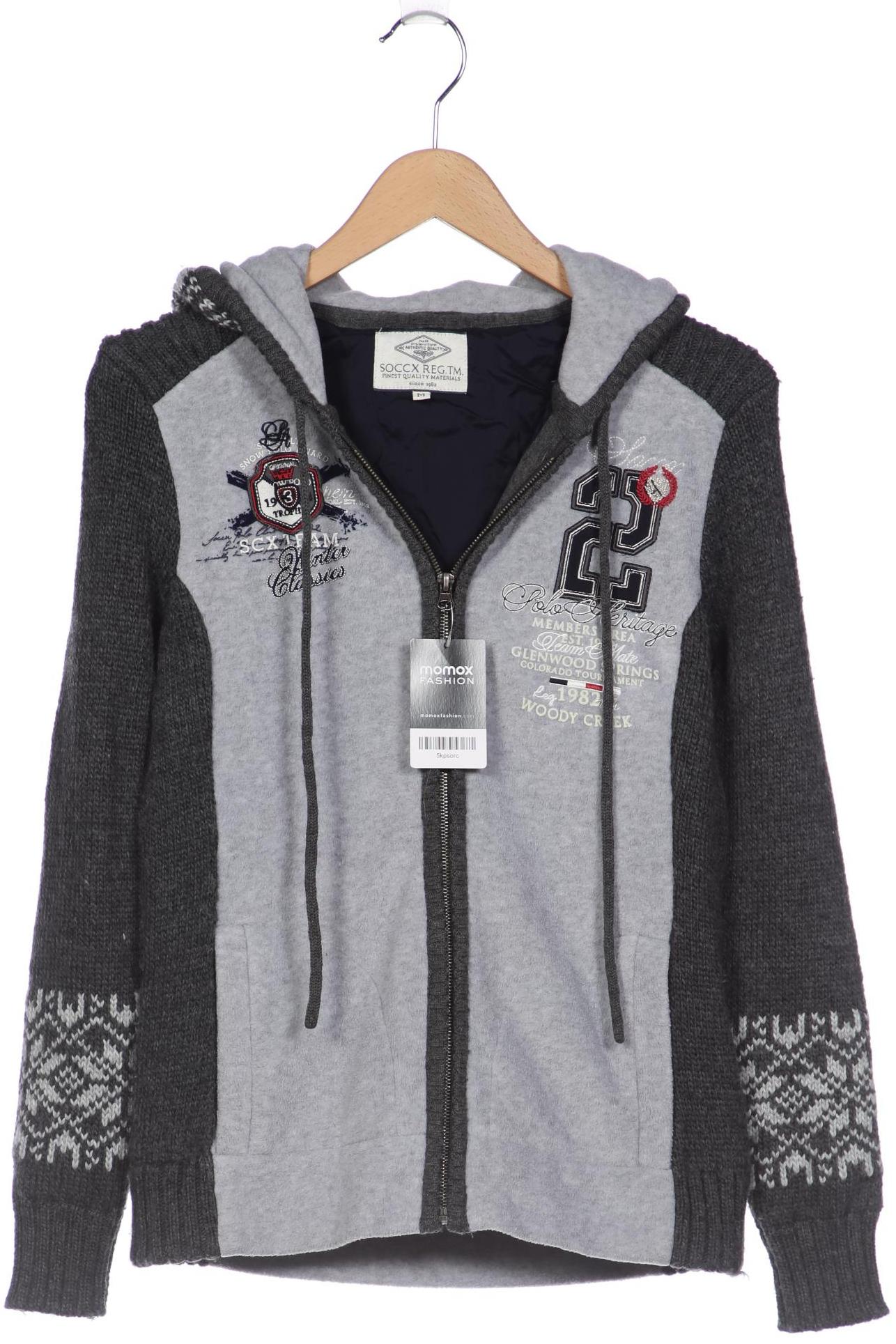 

SOCCX Damen Kapuzenpullover, grau