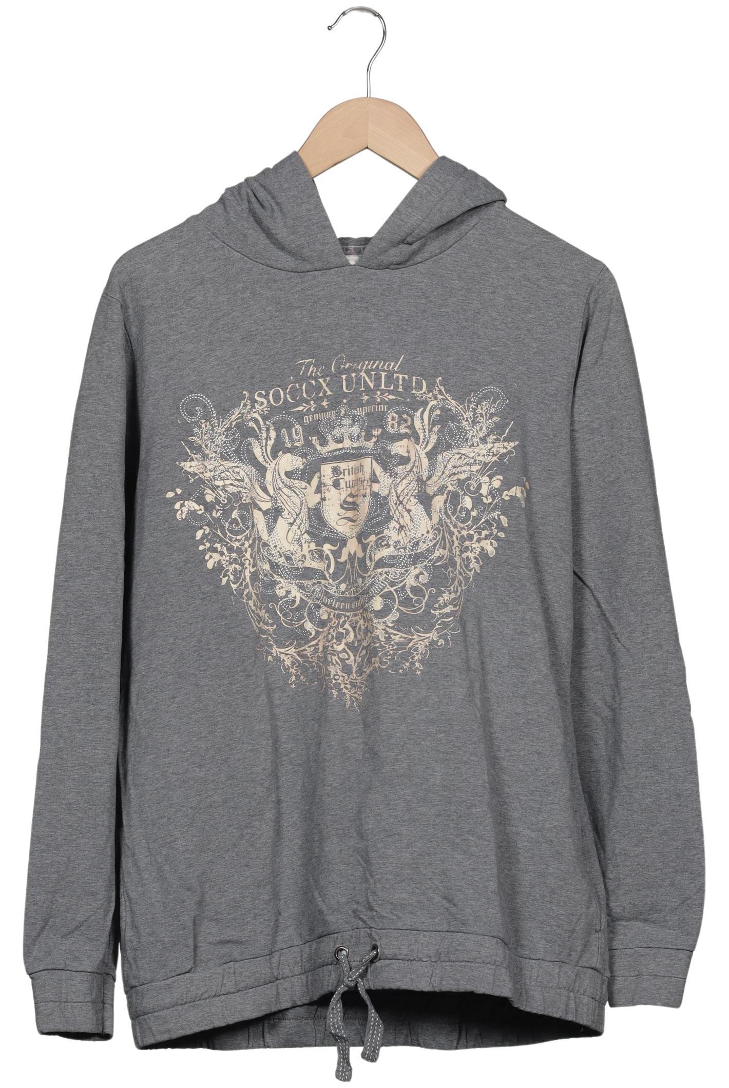 

Soccx Damen Kapuzenpullover, grau, Gr. 46