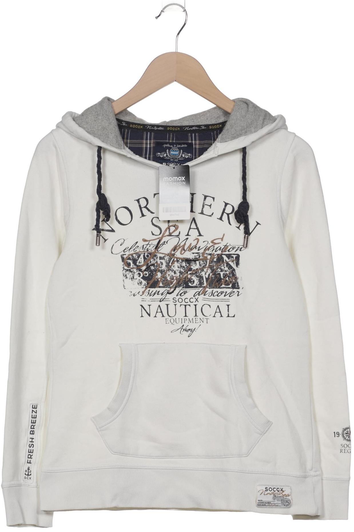 

Soccx Damen Kapuzenpullover, weiß, Gr. 36