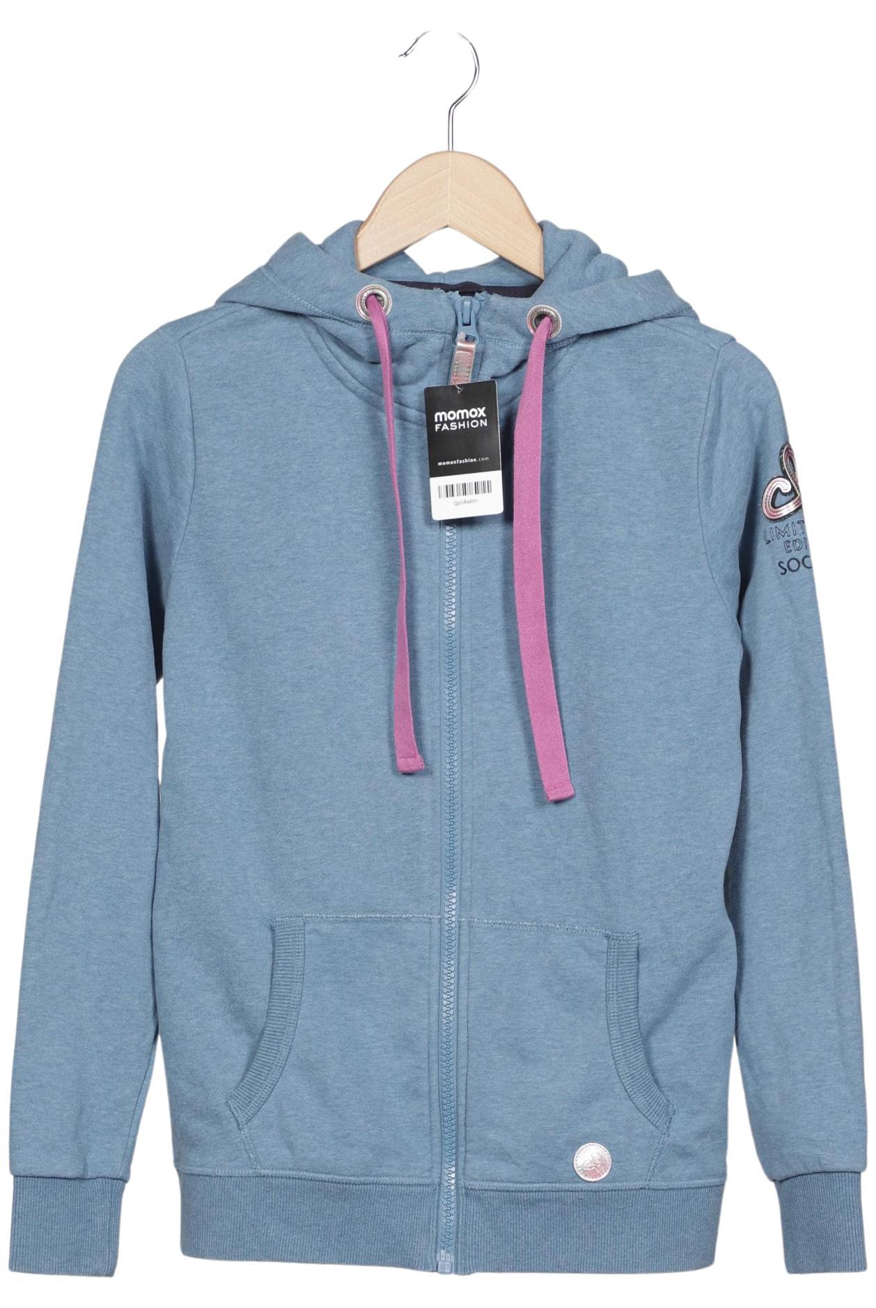 

Soccx Damen Kapuzenpullover, hellblau, Gr. 36