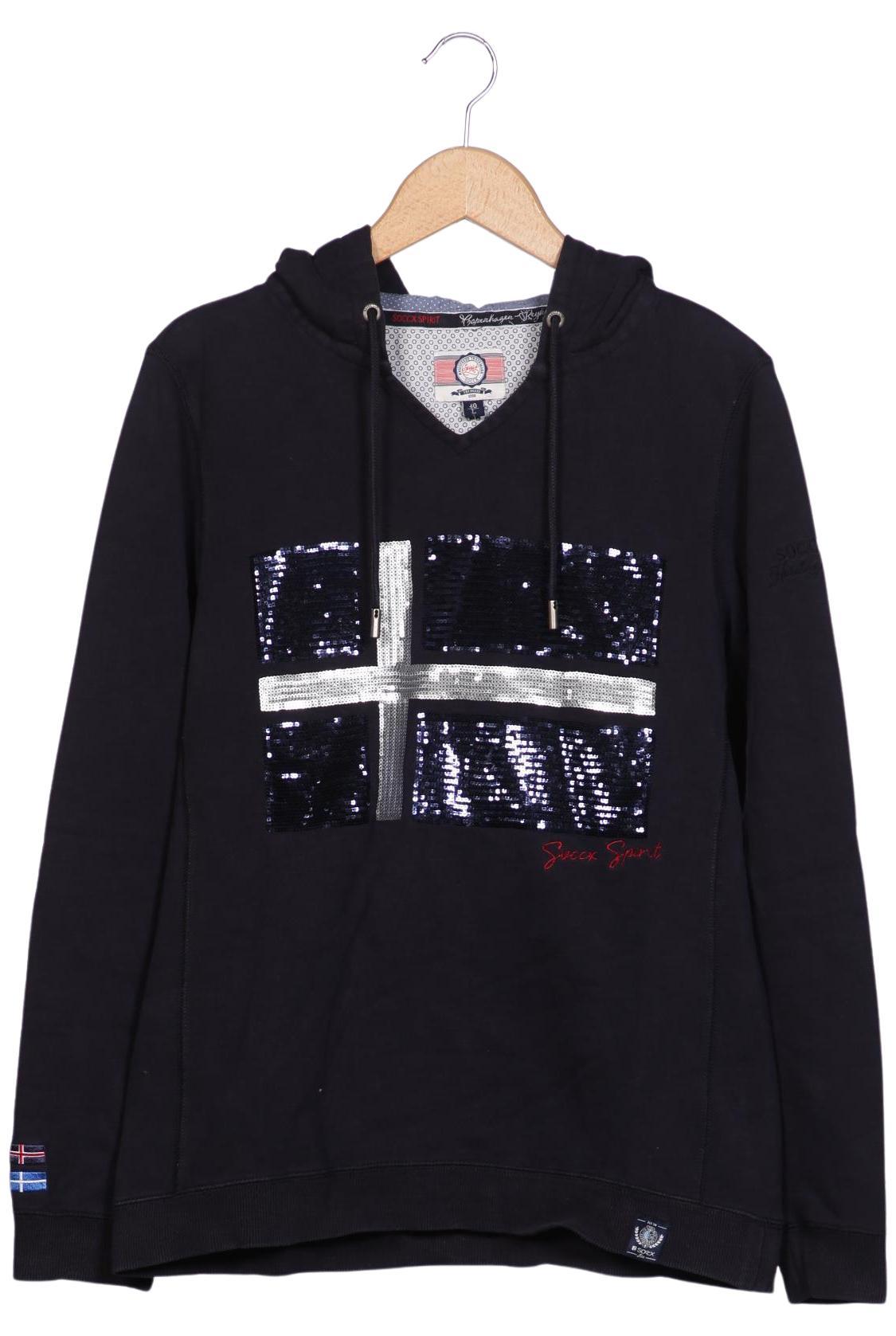 

Soccx Damen Kapuzenpullover, schwarz, Gr. 40