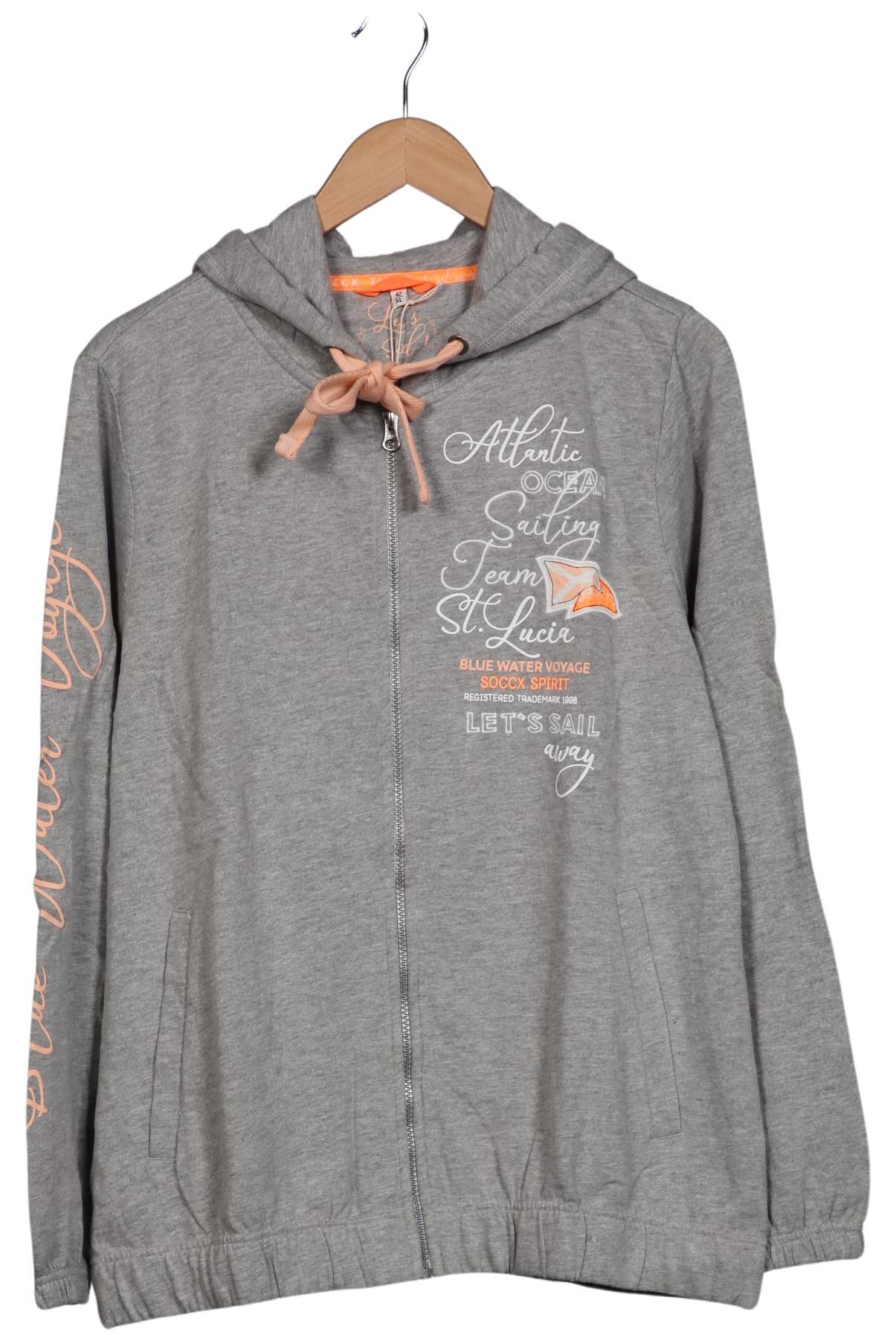 

Soccx Damen Kapuzenpullover, grau, Gr. 42