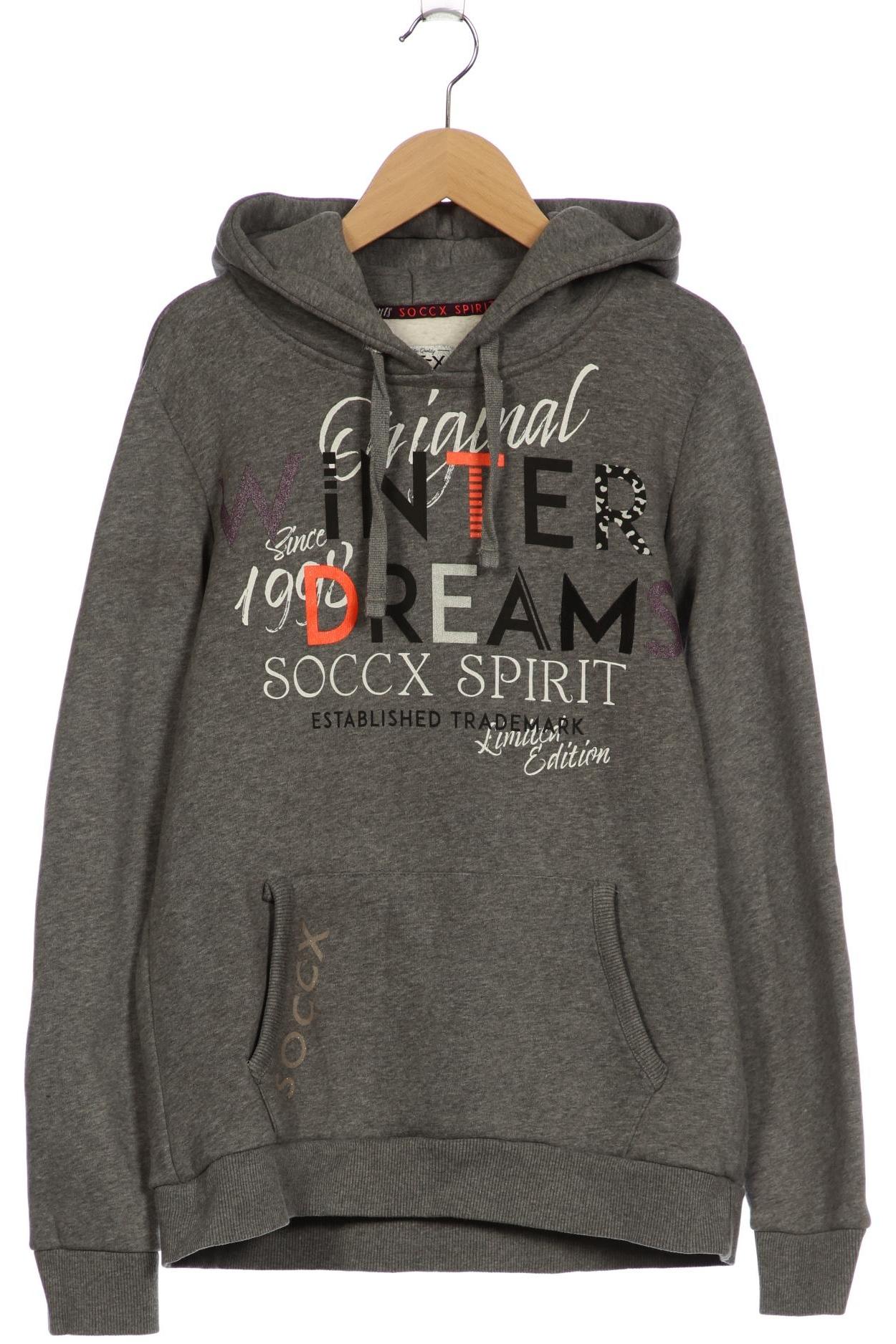 

Soccx Damen Kapuzenpullover, grau, Gr. 38