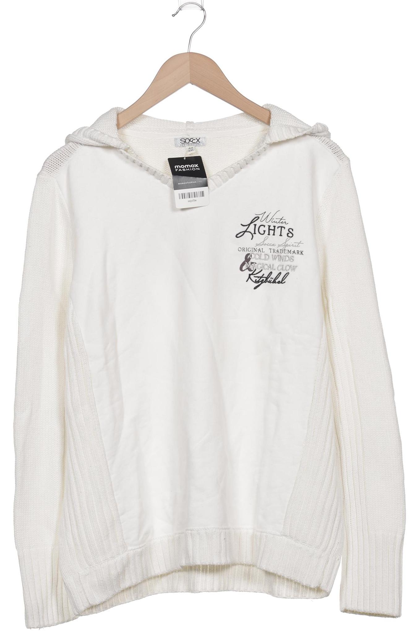 

Soccx Damen Kapuzenpullover, weiß, Gr. 44