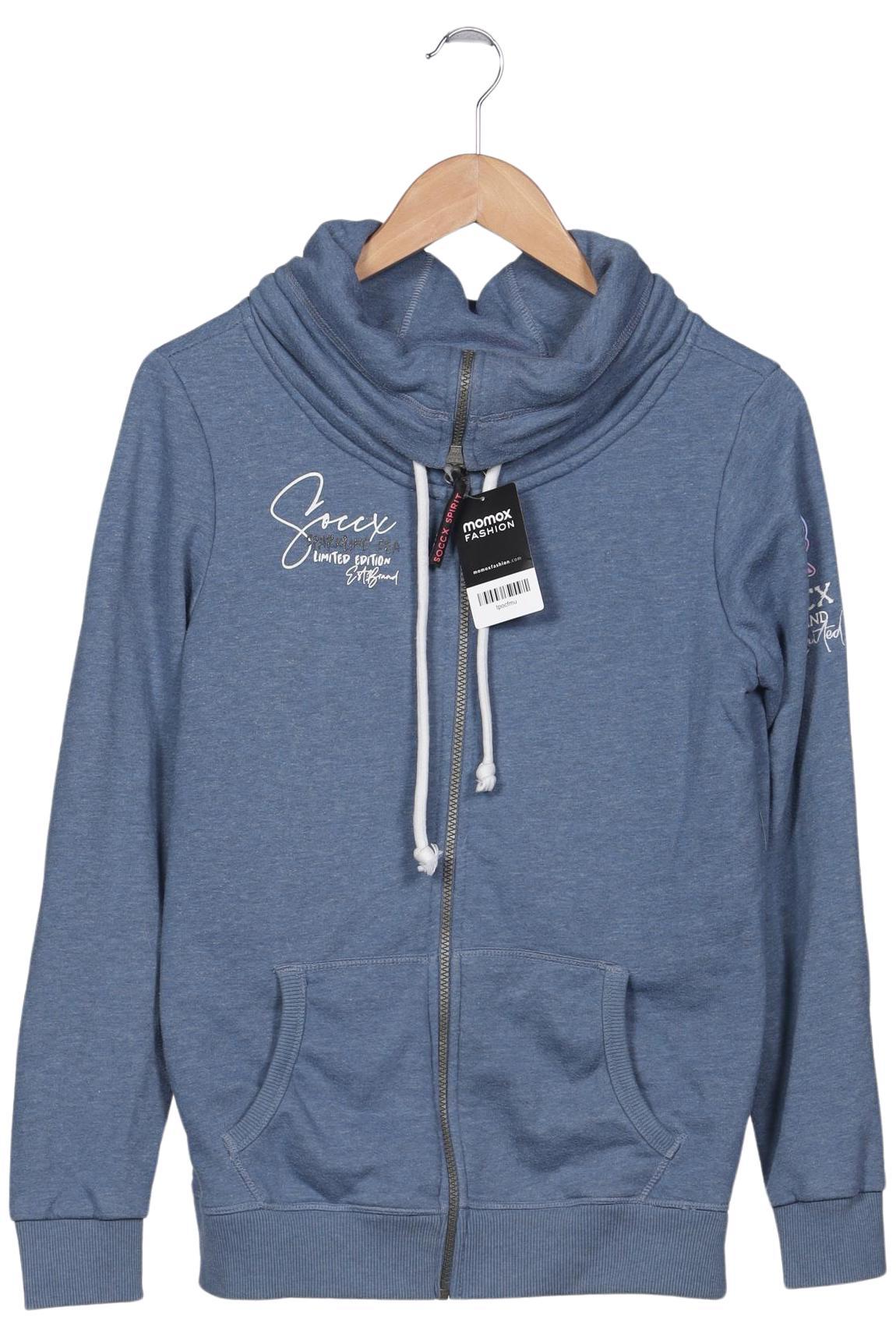 

Soccx Damen Kapuzenpullover, blau, Gr. 36