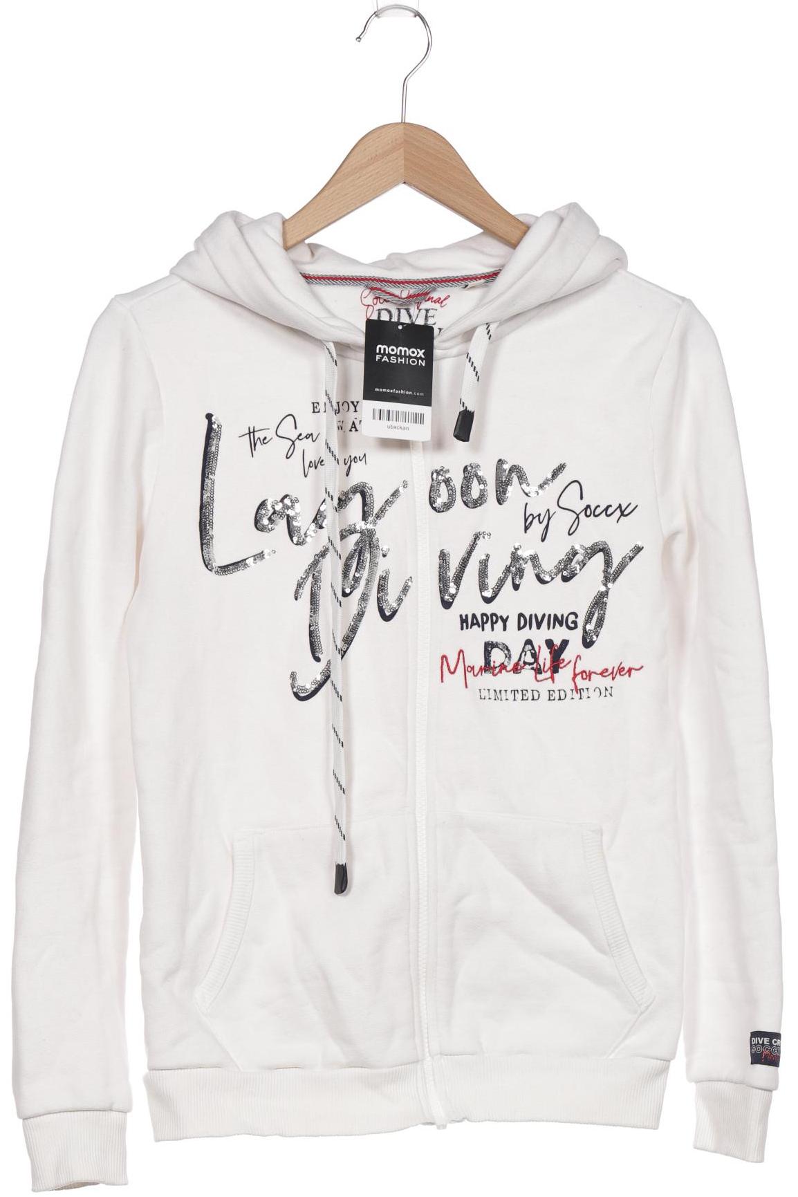 

SOCCX Damen Kapuzenpullover, weiß