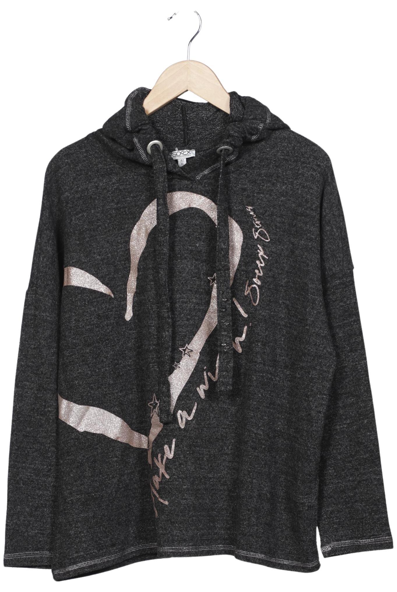 

Soccx Damen Kapuzenpullover, grau, Gr. 42