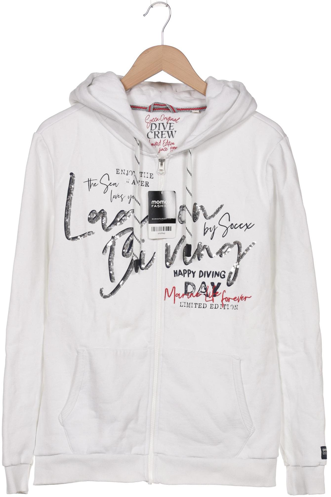 

Soccx Damen Kapuzenpullover, weiß, Gr. 44