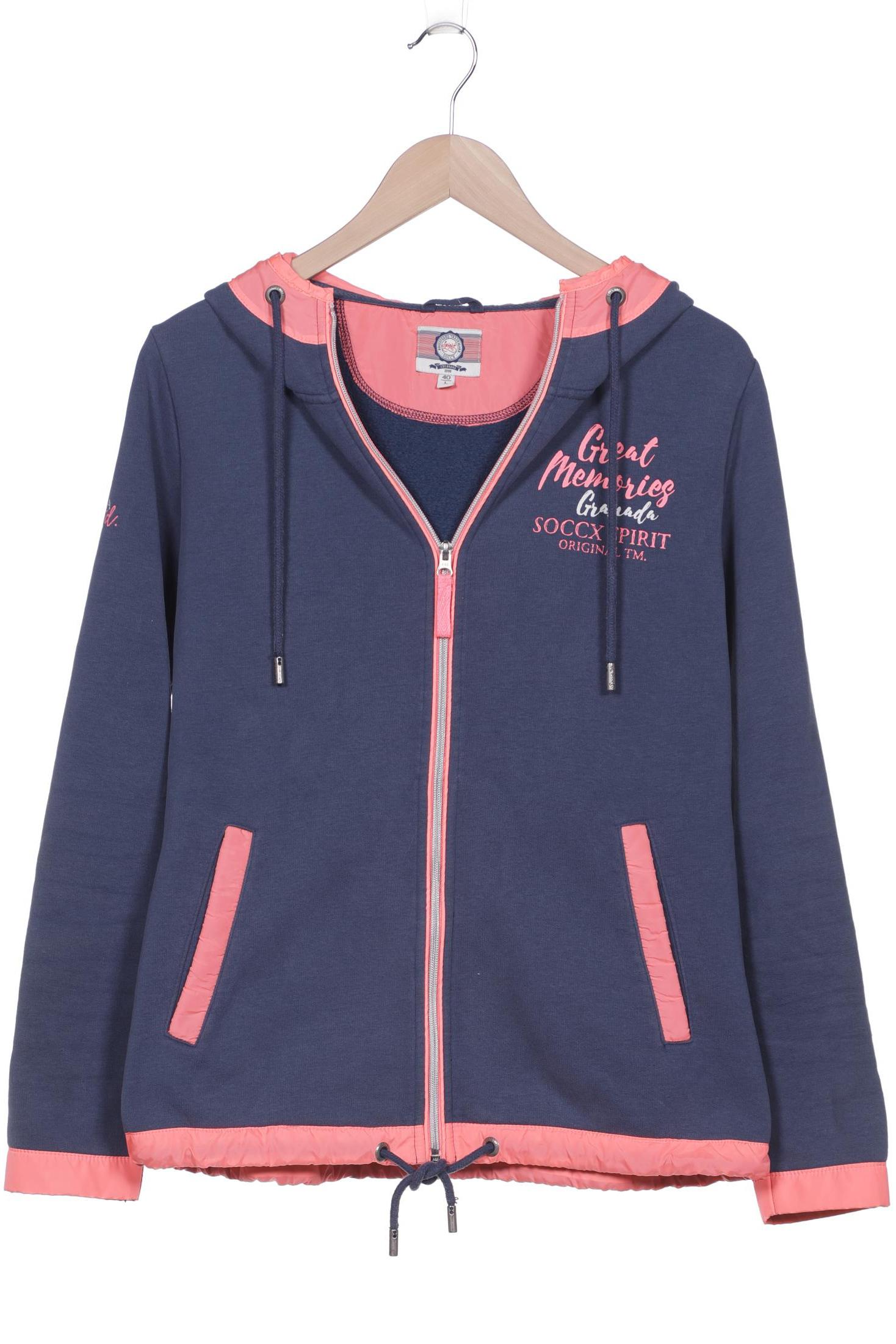 

Soccx Damen Kapuzenpullover, blau, Gr. 40
