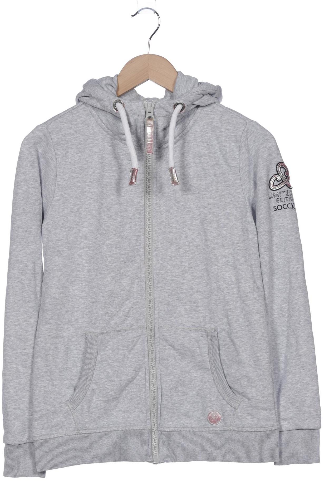 

SOCCX Damen Kapuzenpullover, grau