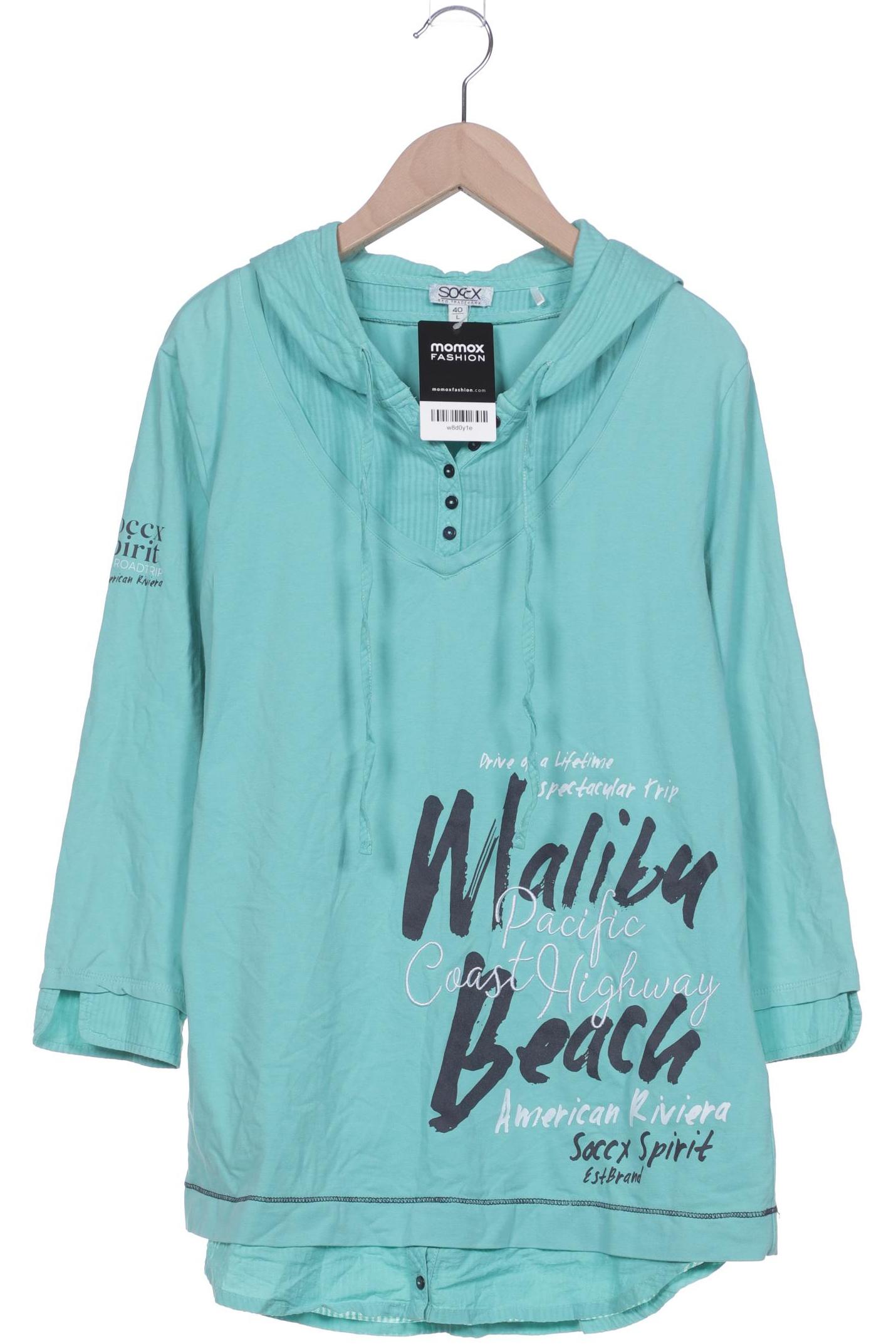 

Soccx Damen Kapuzenpullover, türkis, Gr. 40