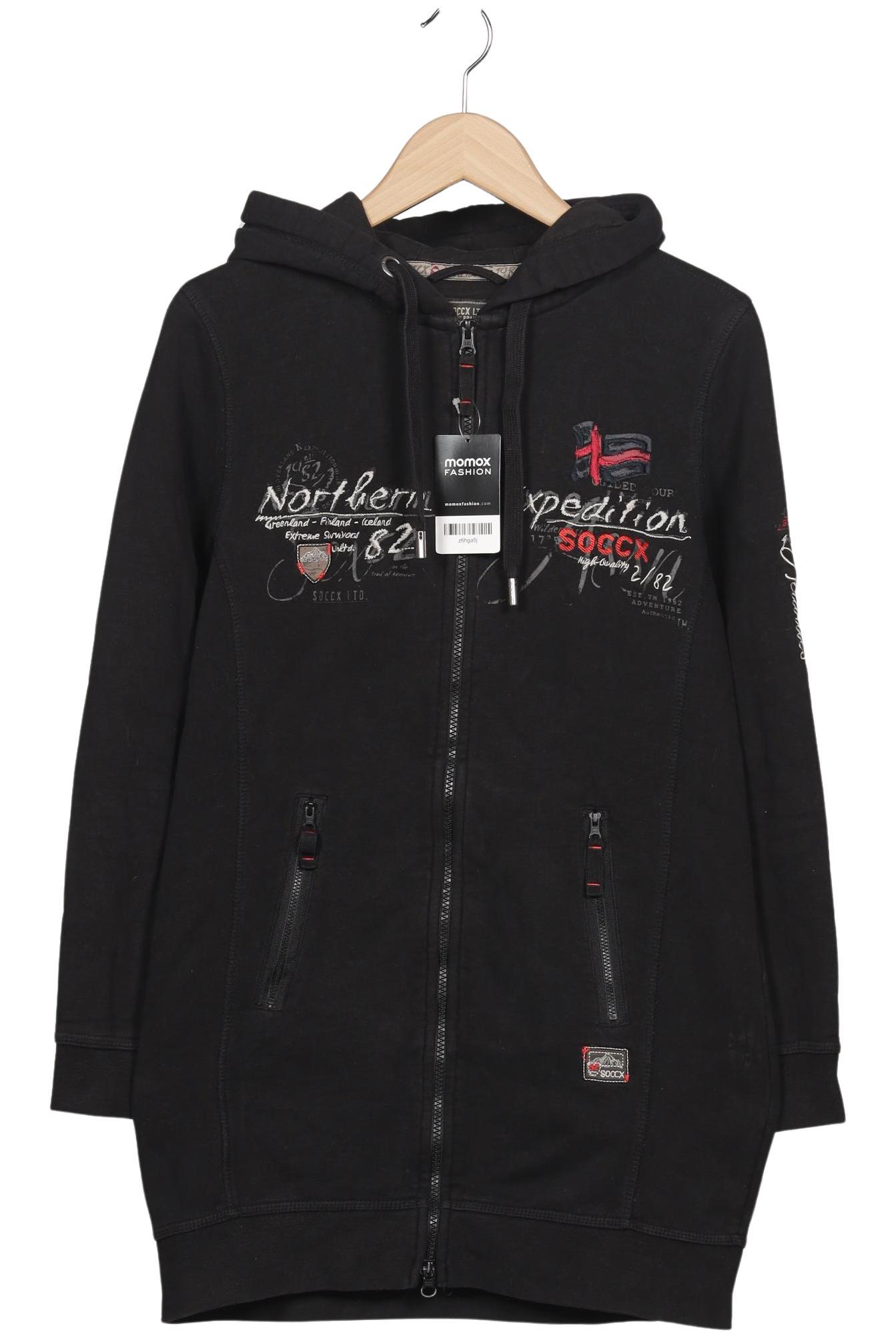 

Soccx Damen Kapuzenpullover, schwarz, Gr. 38