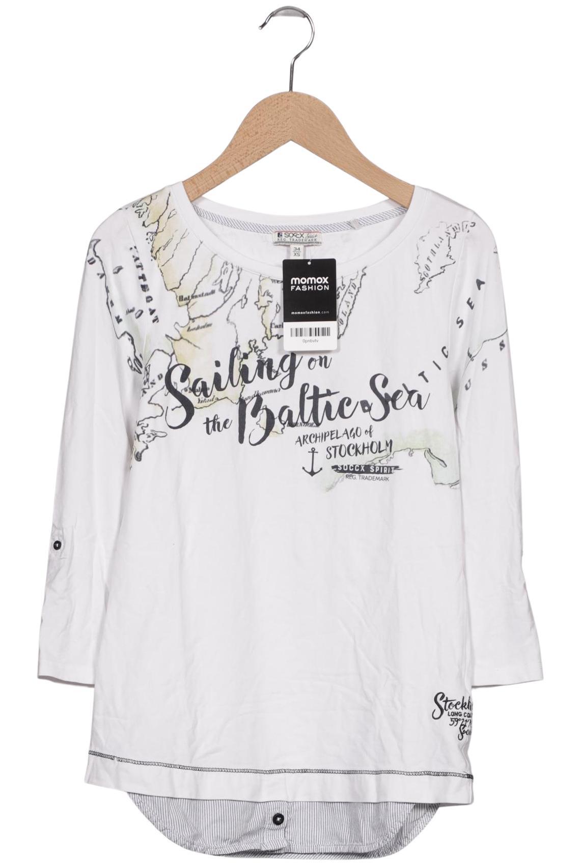 

Soccx Damen Langarmshirt, weiß, Gr. 34