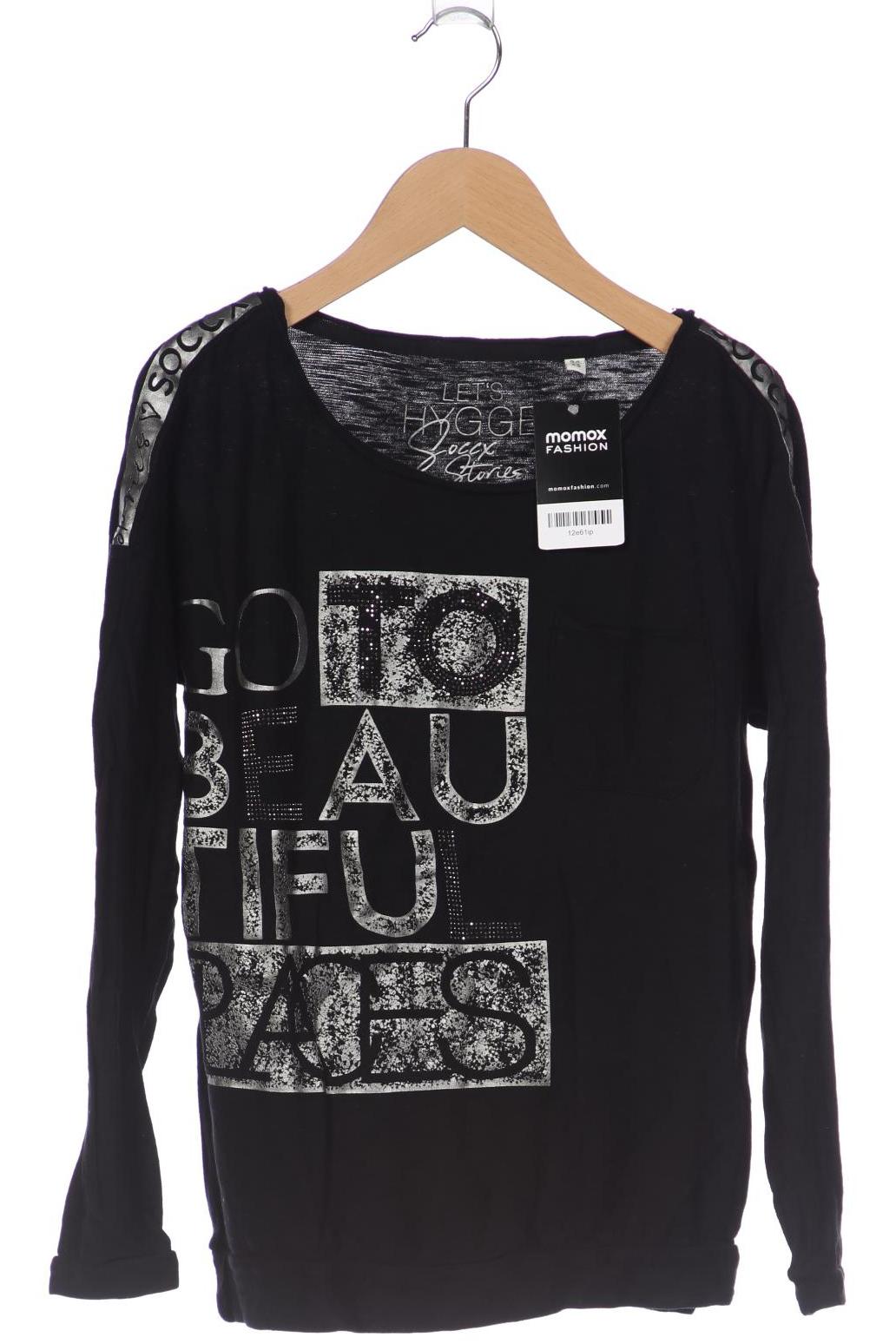 

SOCCX Damen Langarmshirt, schwarz