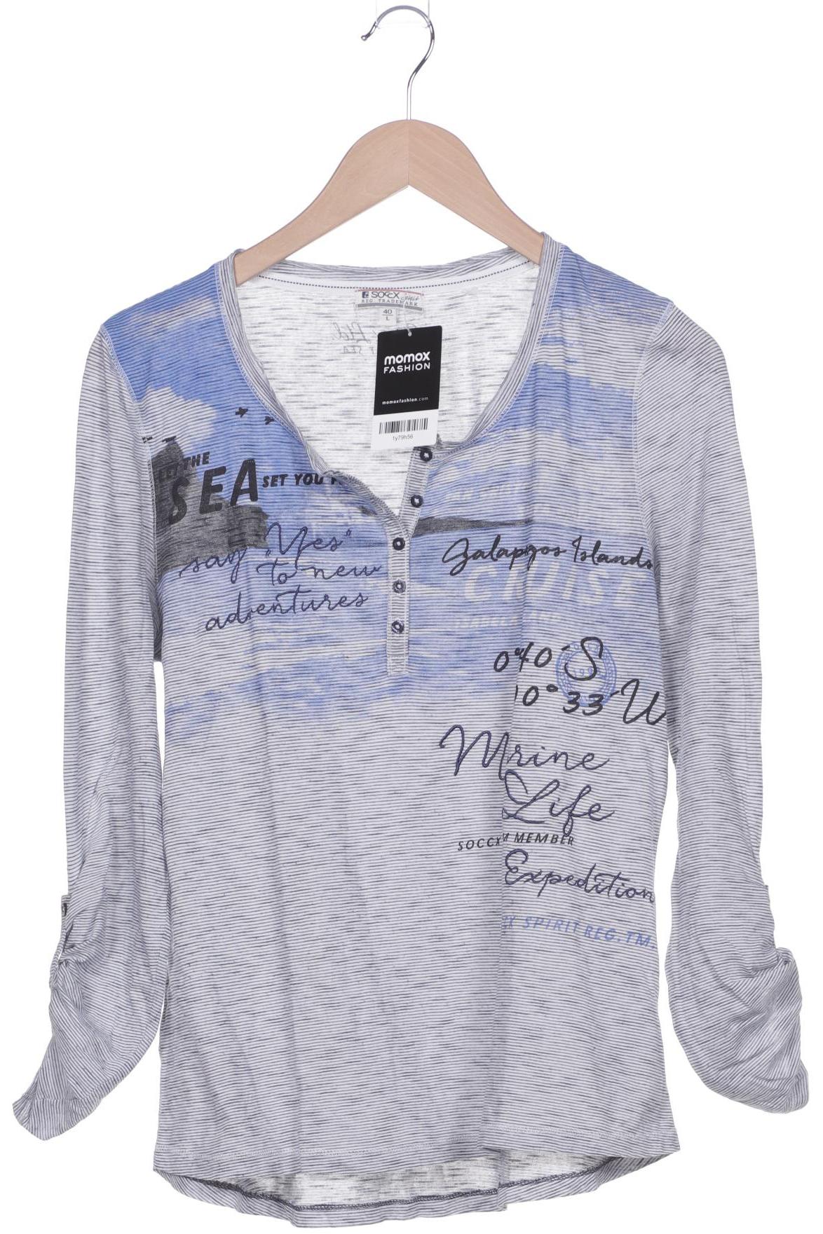 

SOCCX Damen Langarmshirt, blau