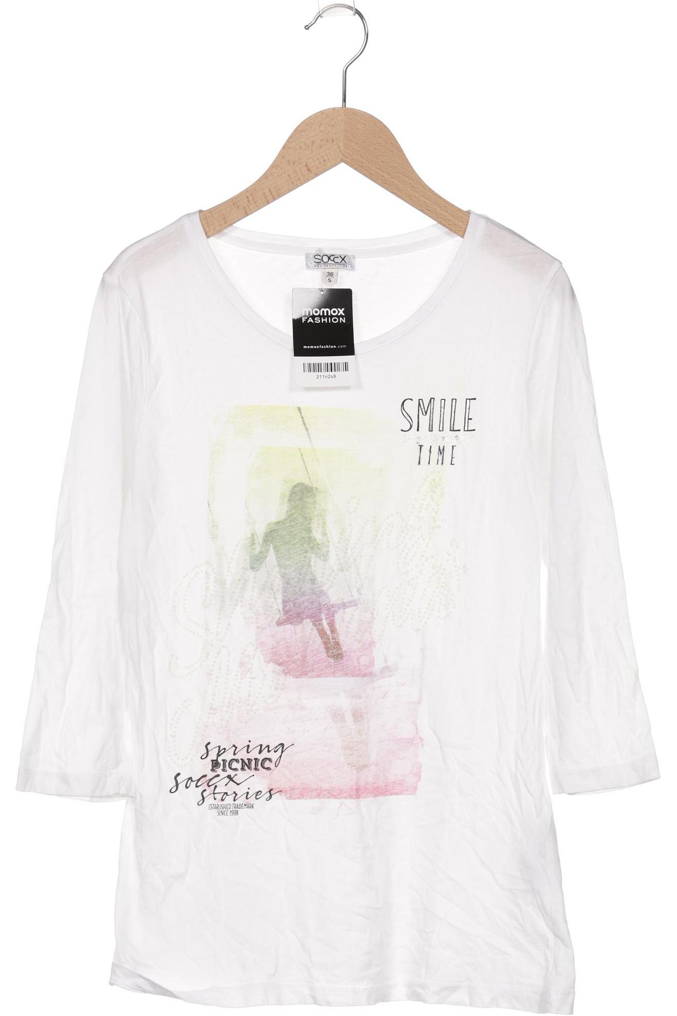 

Soccx Damen Langarmshirt, weiß, Gr. 36