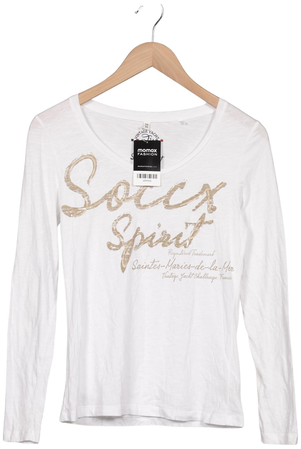 

Soccx Damen Langarmshirt, weiß, Gr. 34