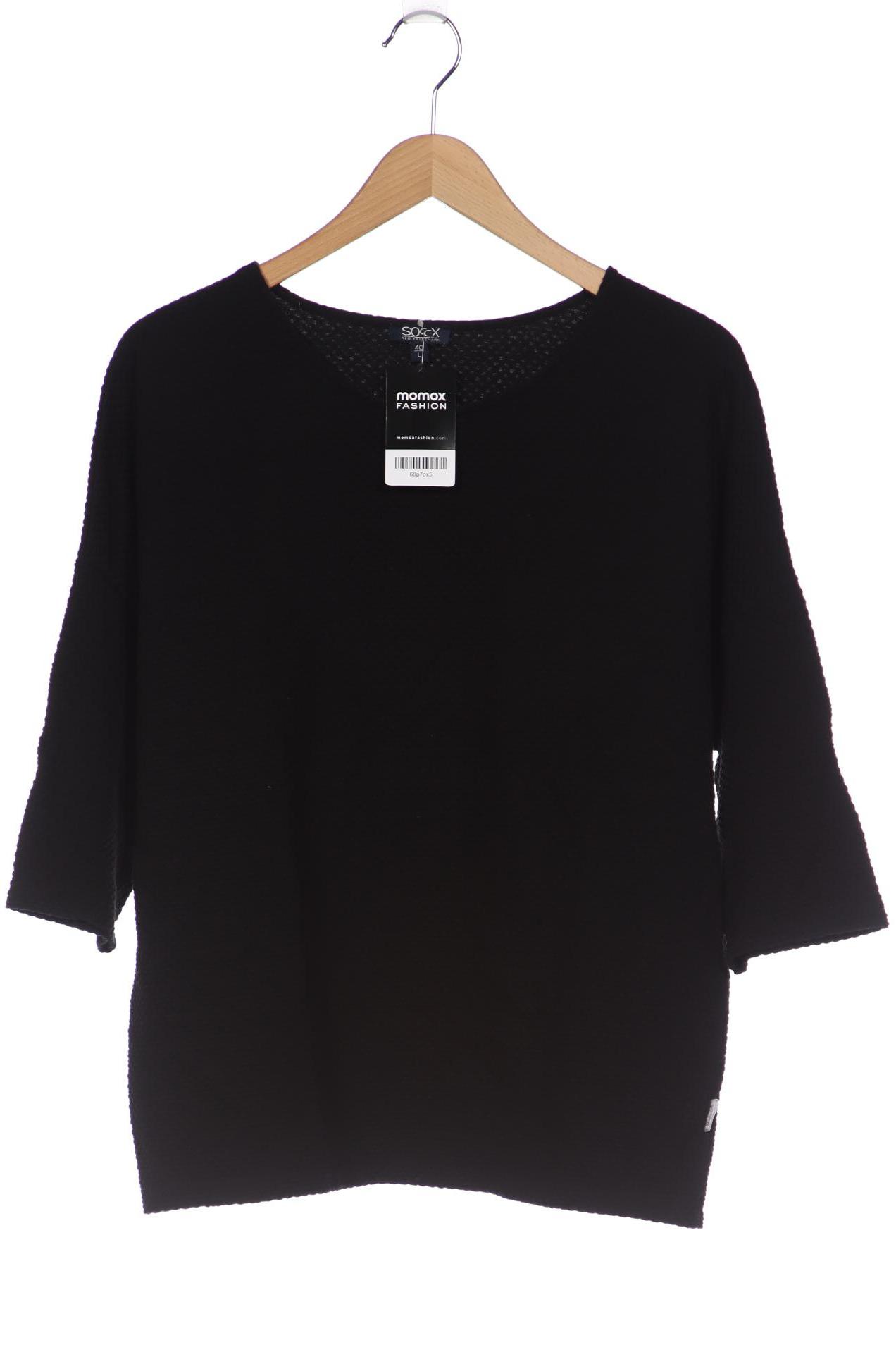 

SOCCX Damen Langarmshirt, schwarz