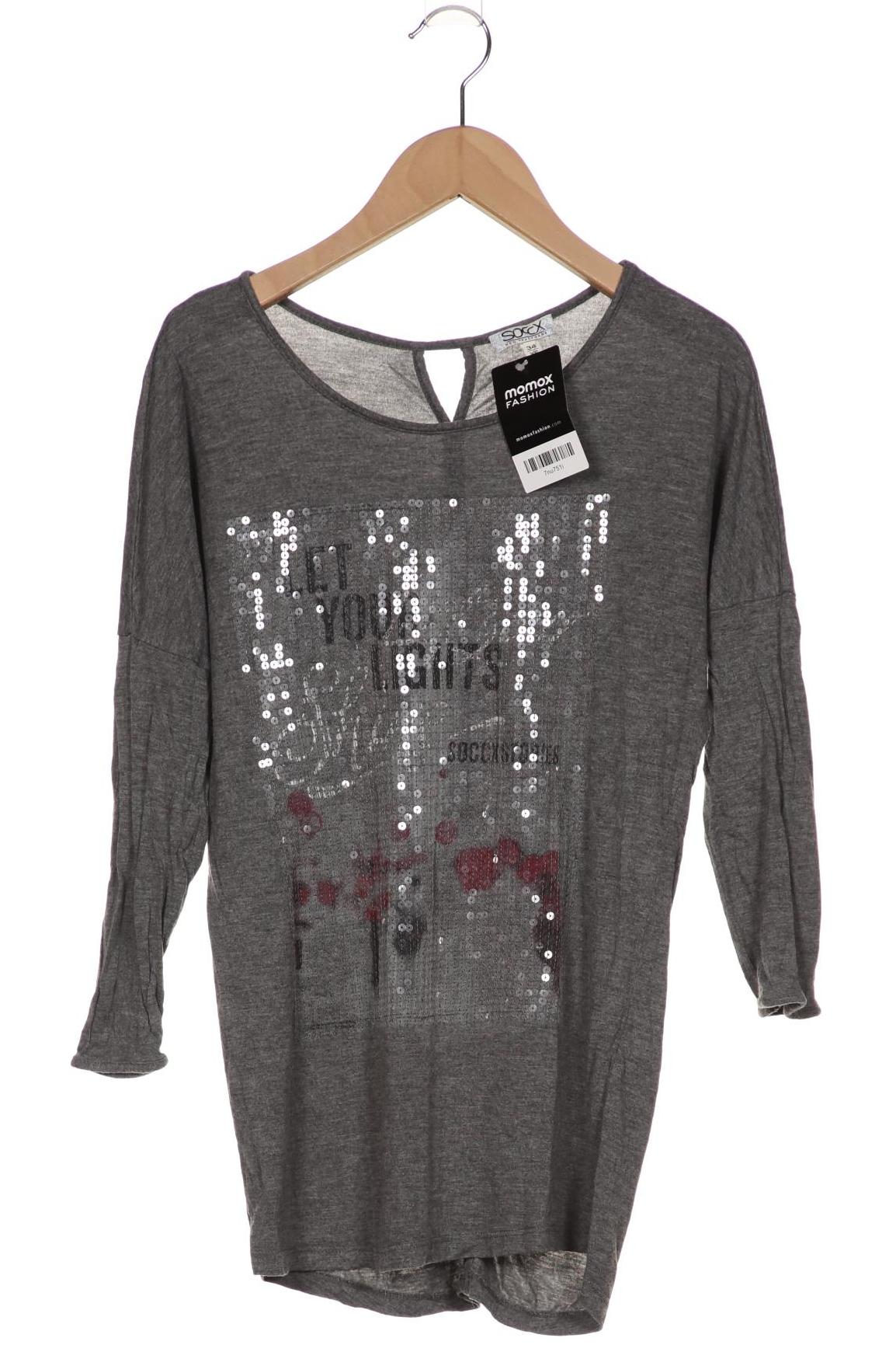 

Soccx Damen Langarmshirt, grau, Gr. 34