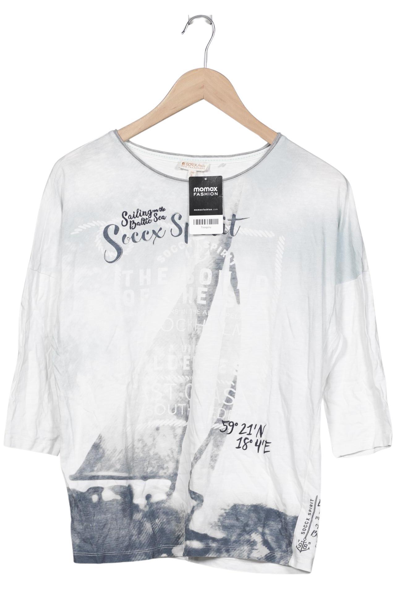 

Soccx Damen Langarmshirt, weiß, Gr. 36