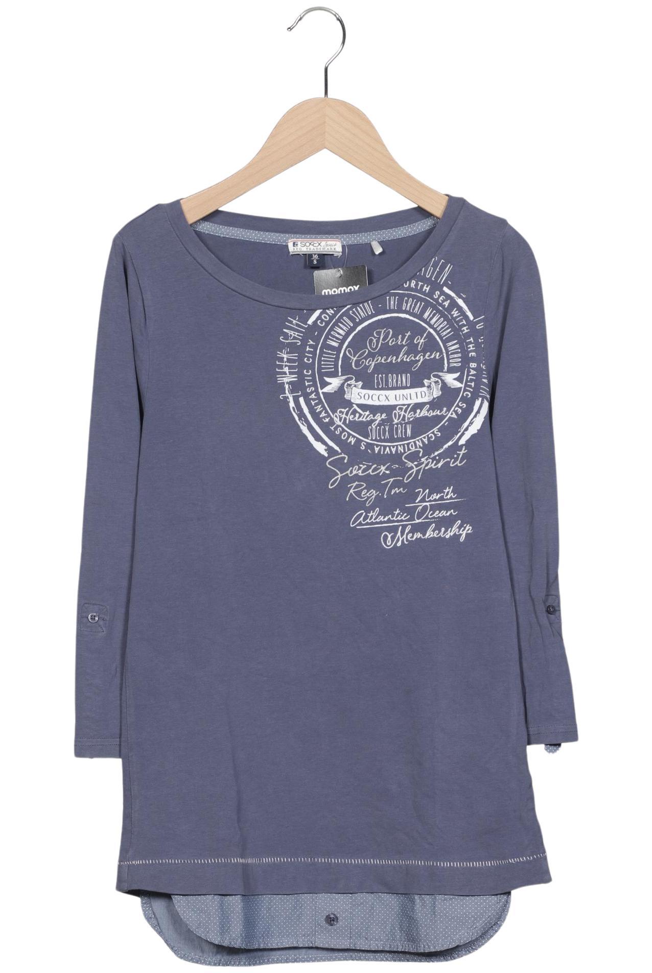 

Soccx Damen Langarmshirt, blau, Gr. 36