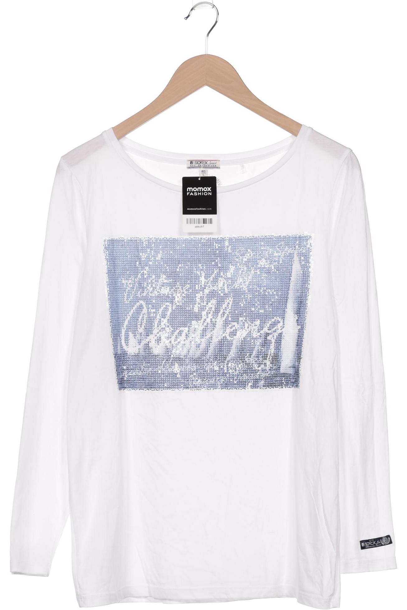 

Soccx Damen Langarmshirt, weiß, Gr. 40