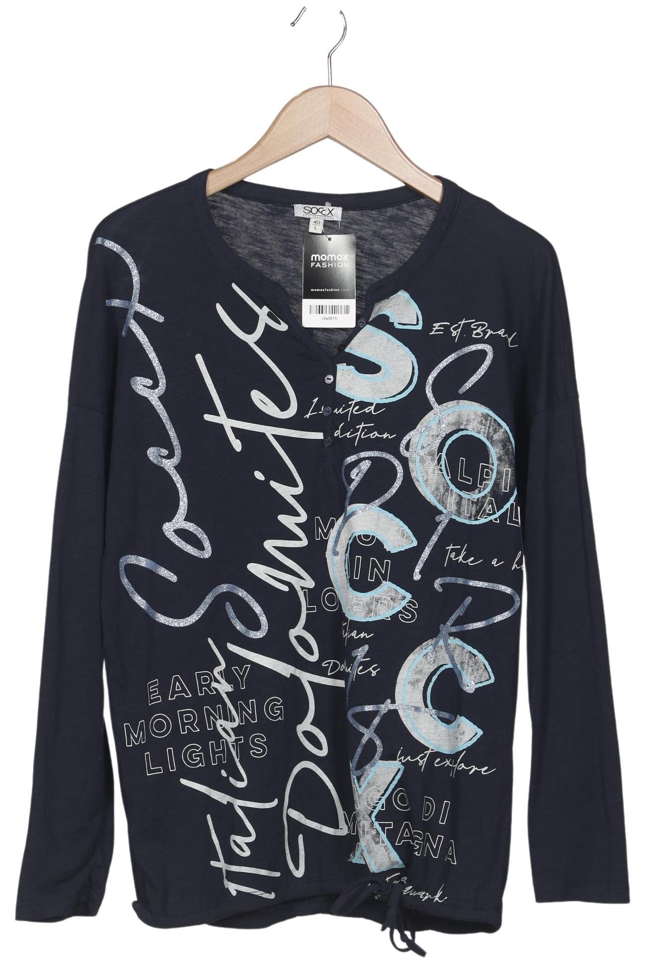 

Soccx Damen Langarmshirt, marineblau, Gr. 40