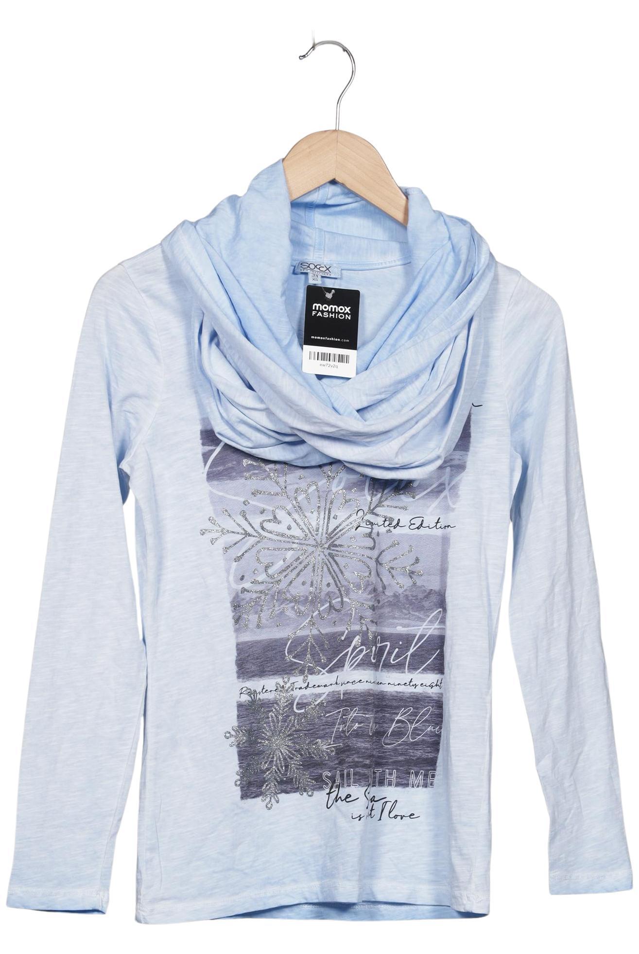 

Soccx Damen Langarmshirt, blau, Gr. 34