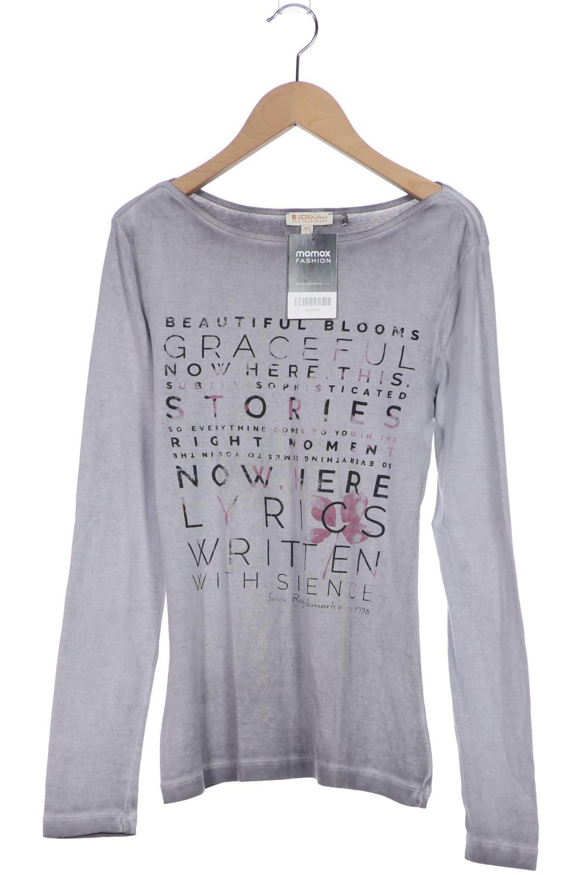 

Soccx Damen Langarmshirt, grau, Gr. 40