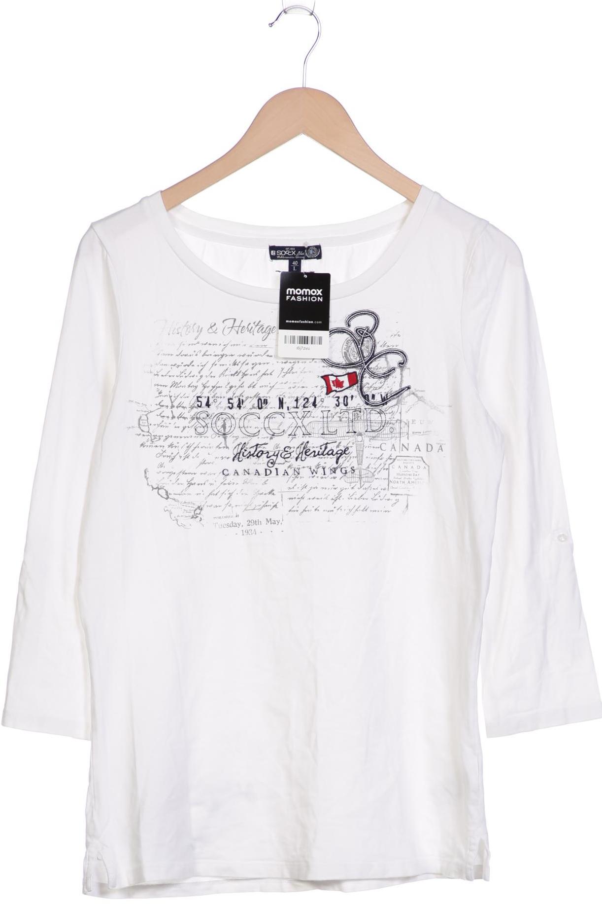 

SOCCX Damen Langarmshirt, weiß