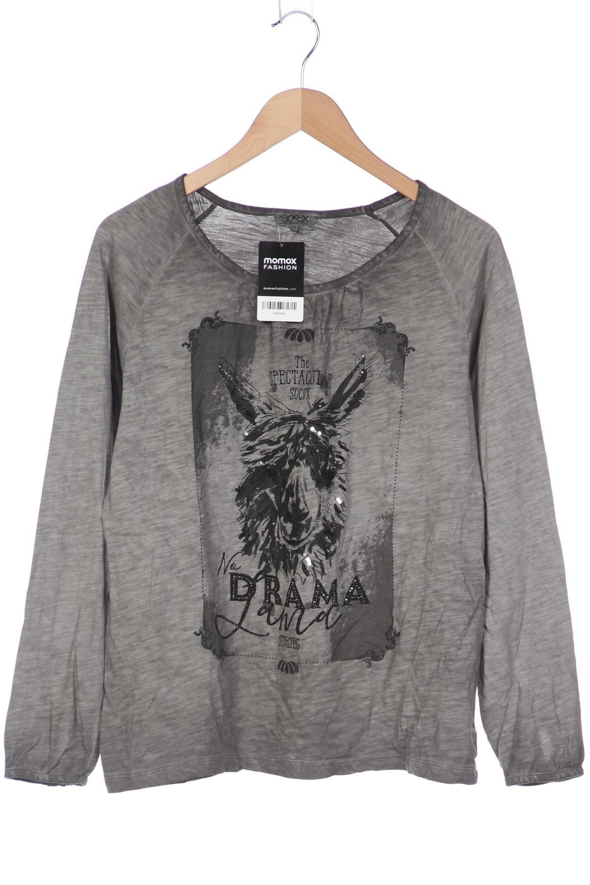 

SOCCX Damen Langarmshirt, grau