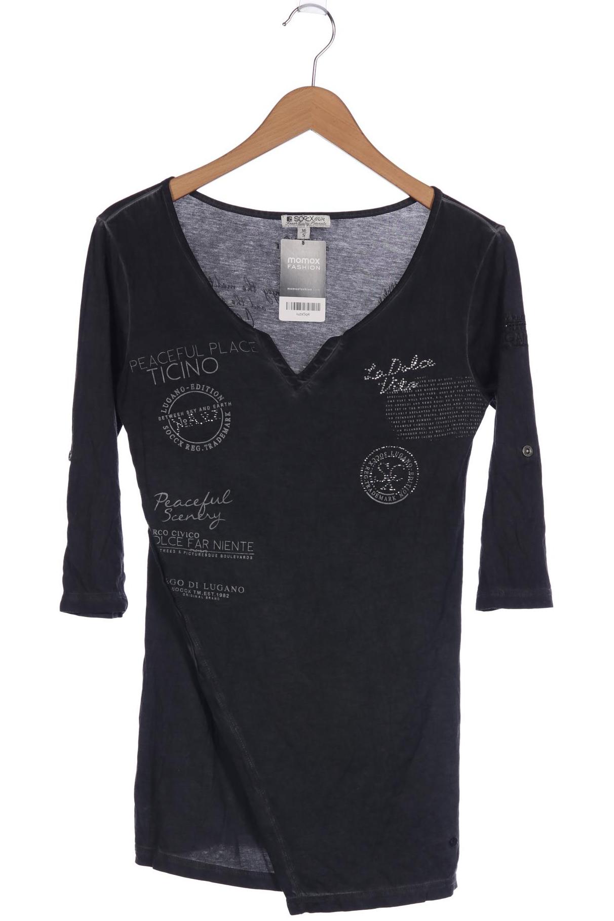 

SOCCX Damen Langarmshirt, grau