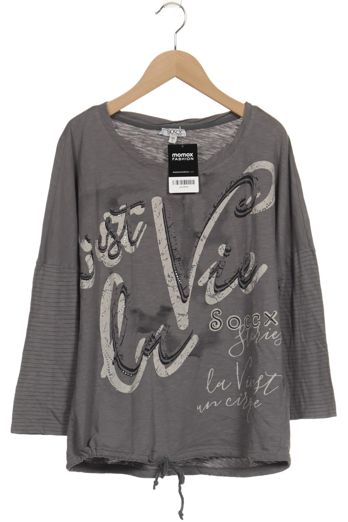 

Soccx Damen Langarmshirt, grau, Gr. 36