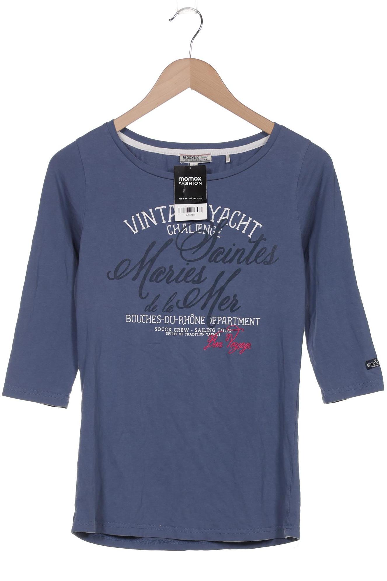 

Soccx Damen Langarmshirt, blau, Gr. 36