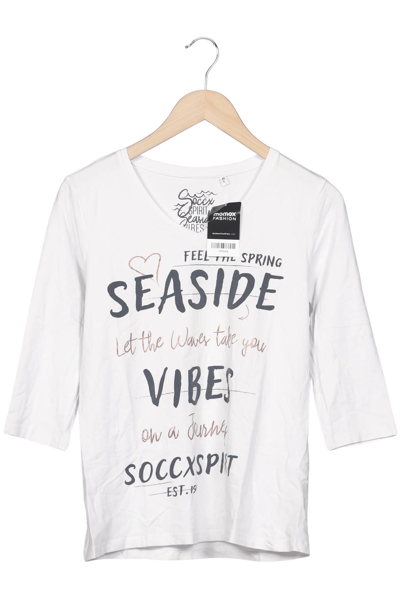 

Soccx Damen Langarmshirt, weiß, Gr. 40