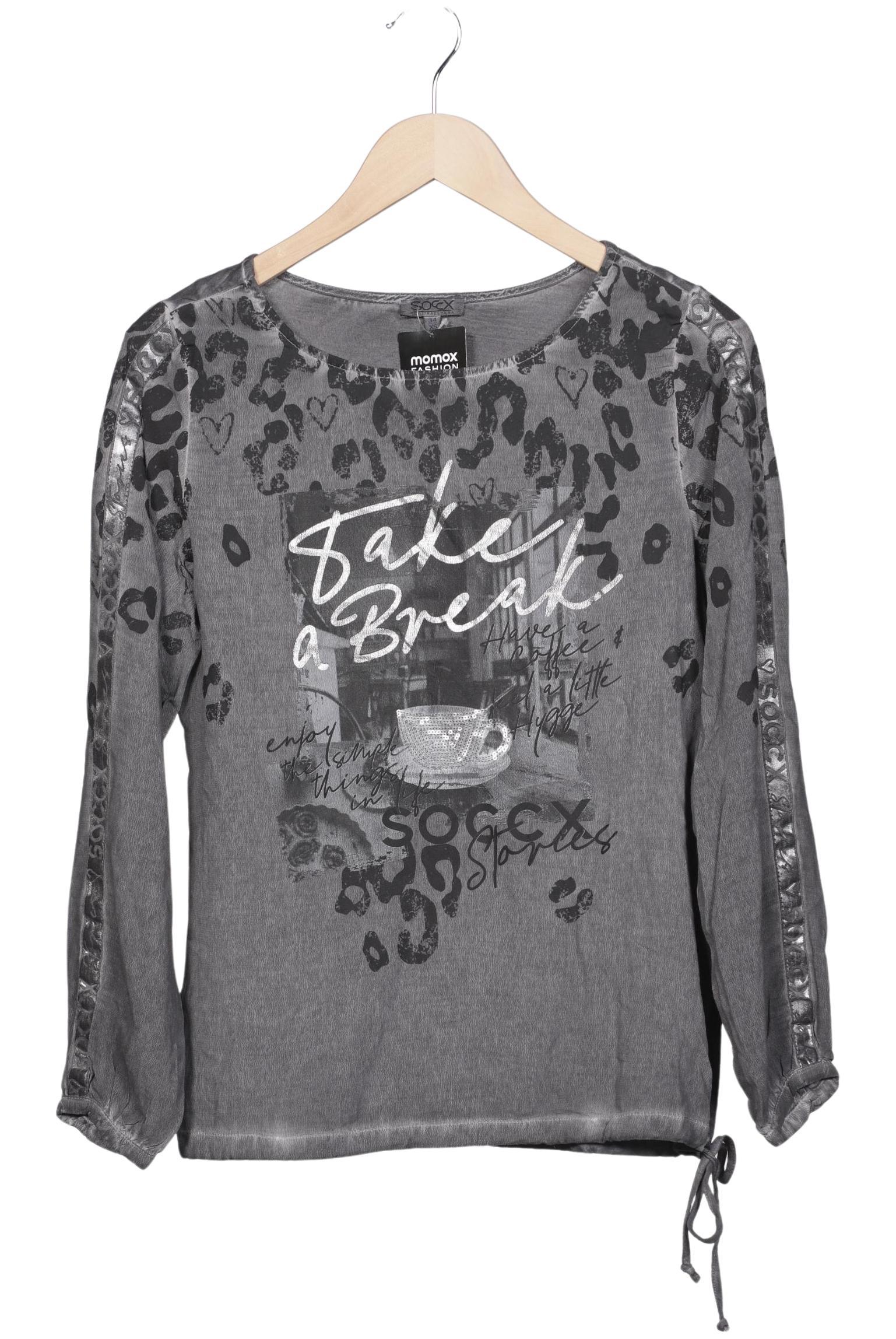 

Soccx Damen Langarmshirt, grau, Gr. 34