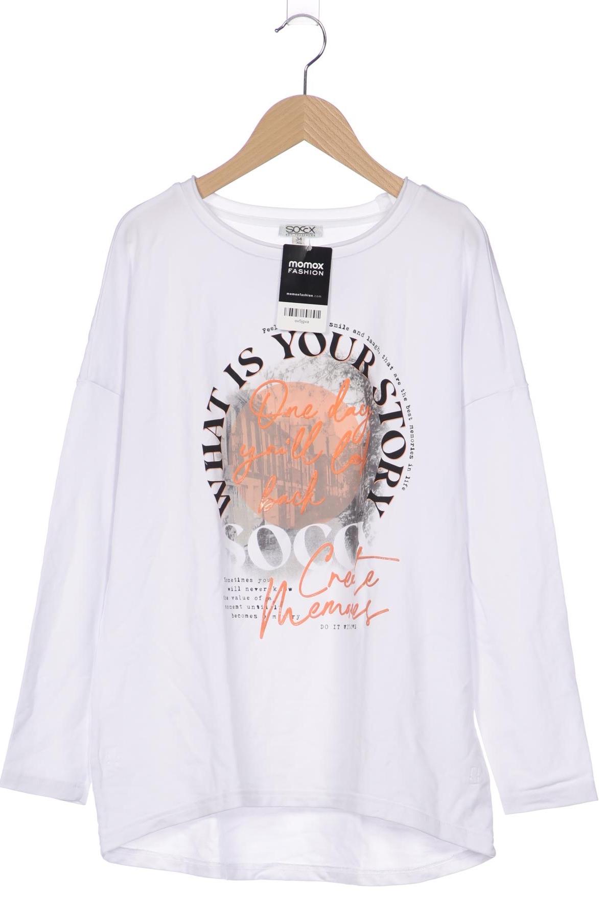 

Soccx Damen Langarmshirt, weiß, Gr. 34