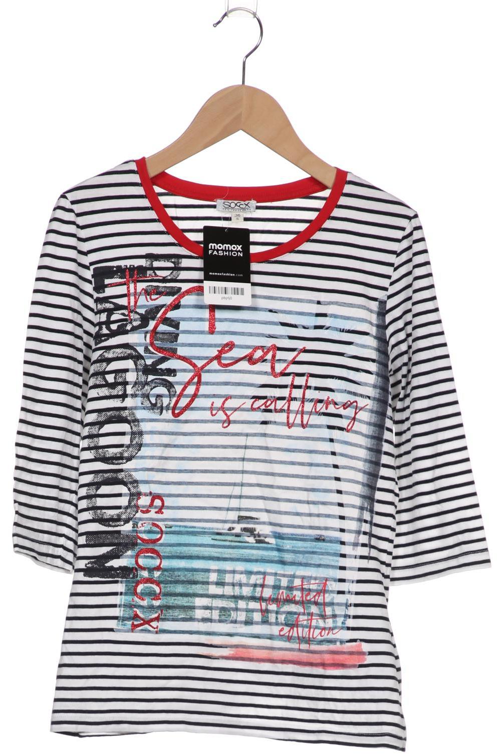 

SOCCX Damen Langarmshirt, weiß