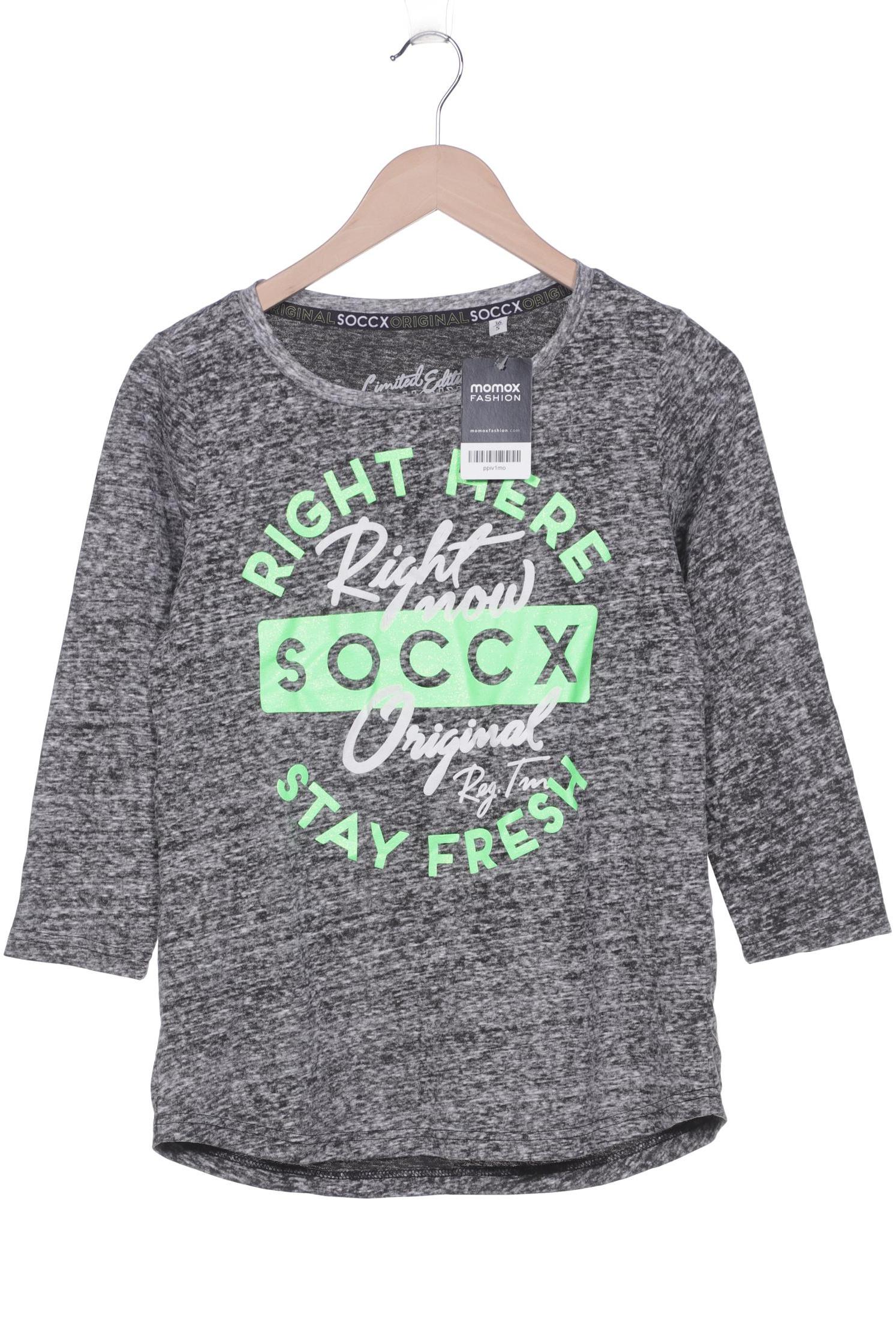 

SOCCX Damen Langarmshirt, grau