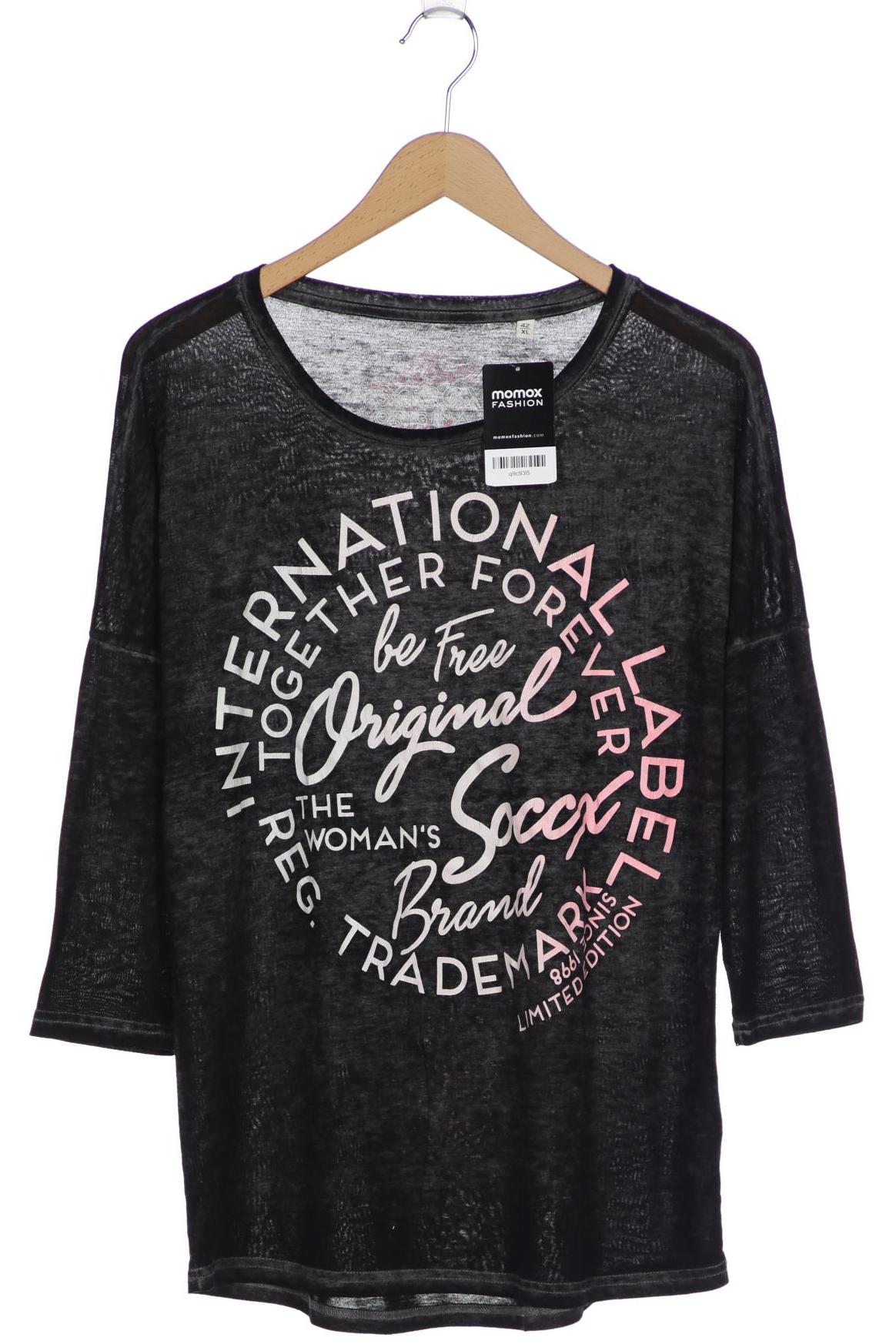 

SOCCX Damen Langarmshirt, schwarz