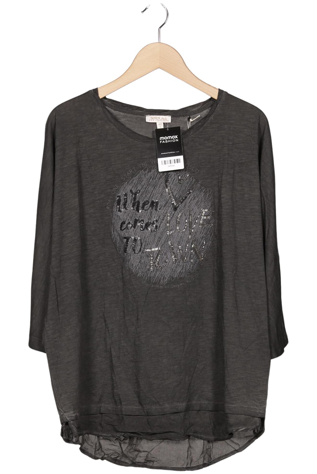 

Soccx Damen Langarmshirt, grau, Gr. 40