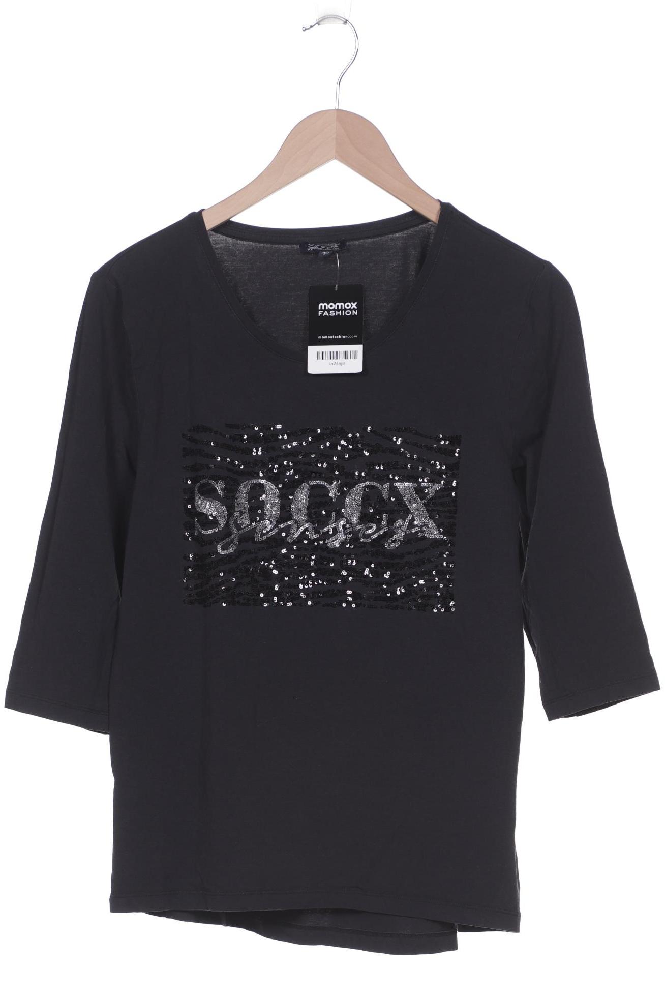 

SOCCX Damen Langarmshirt, schwarz