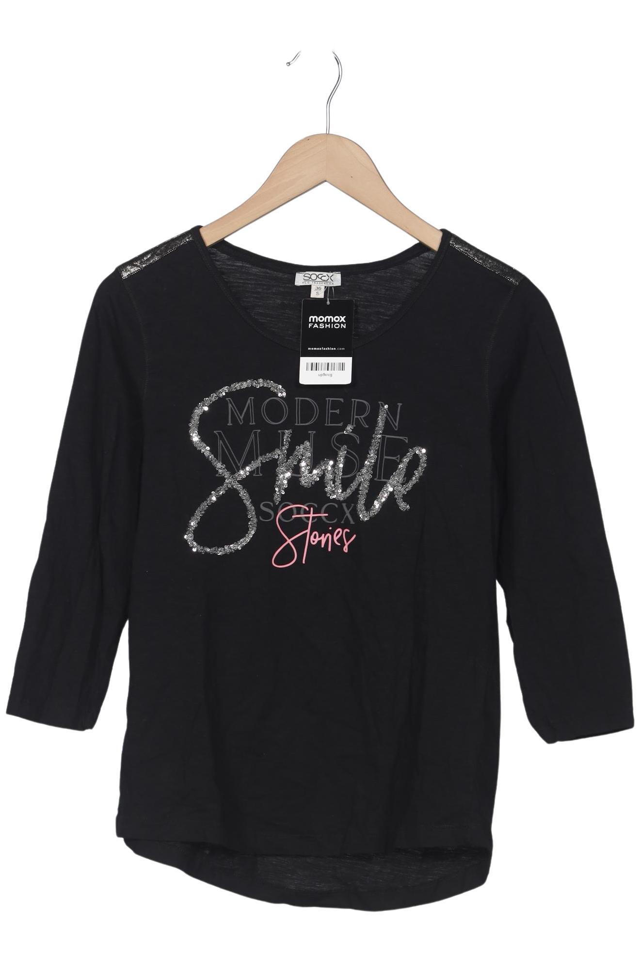 

Soccx Damen Langarmshirt, schwarz, Gr. 36