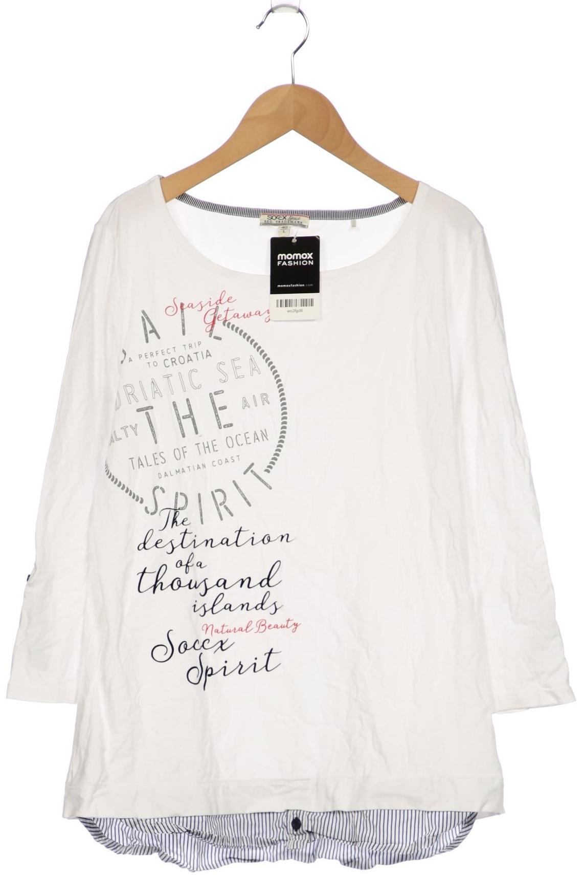 

Soccx Damen Langarmshirt, weiß, Gr. 40