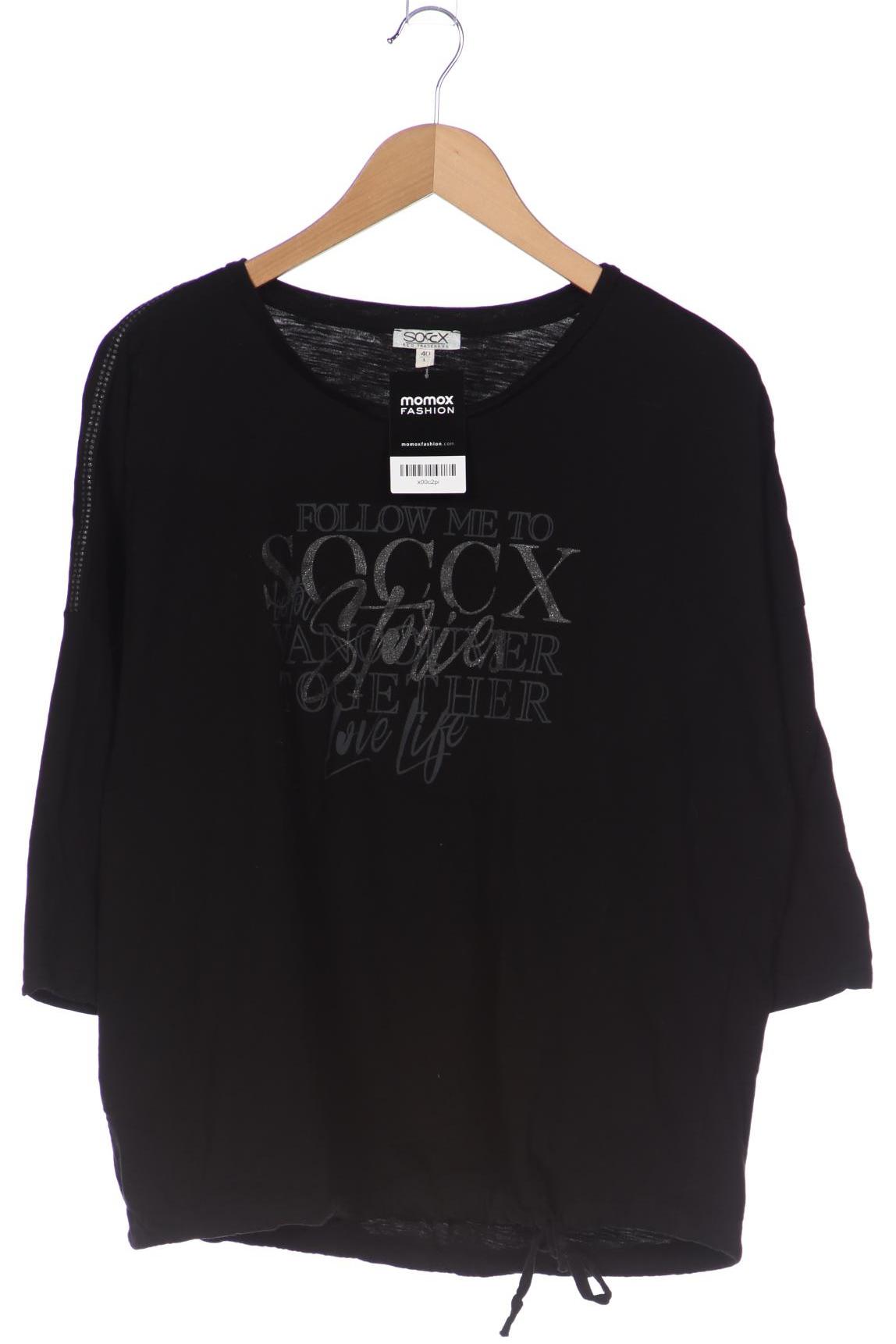 

SOCCX Damen Langarmshirt, schwarz