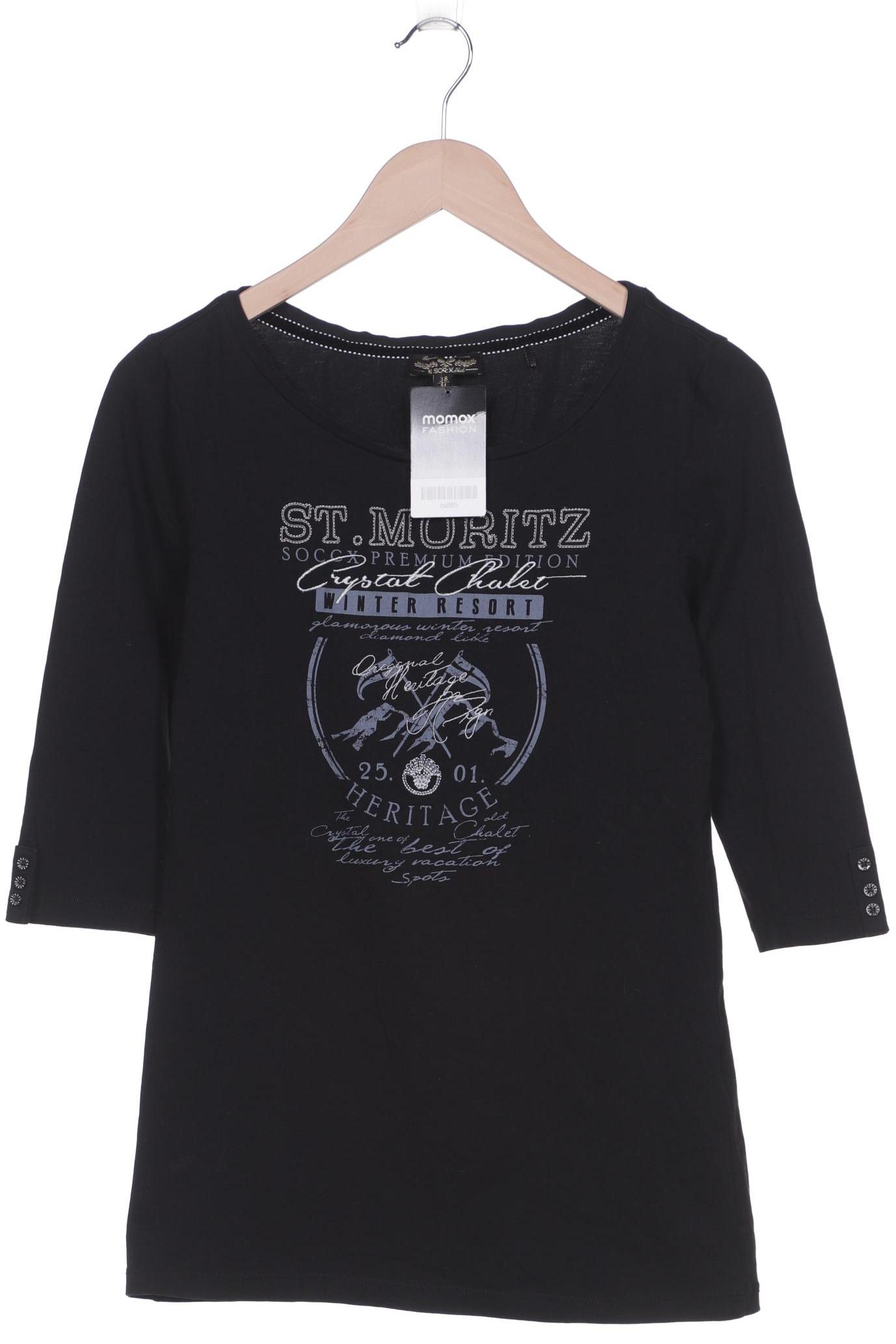 

SOCCX Damen Langarmshirt, schwarz