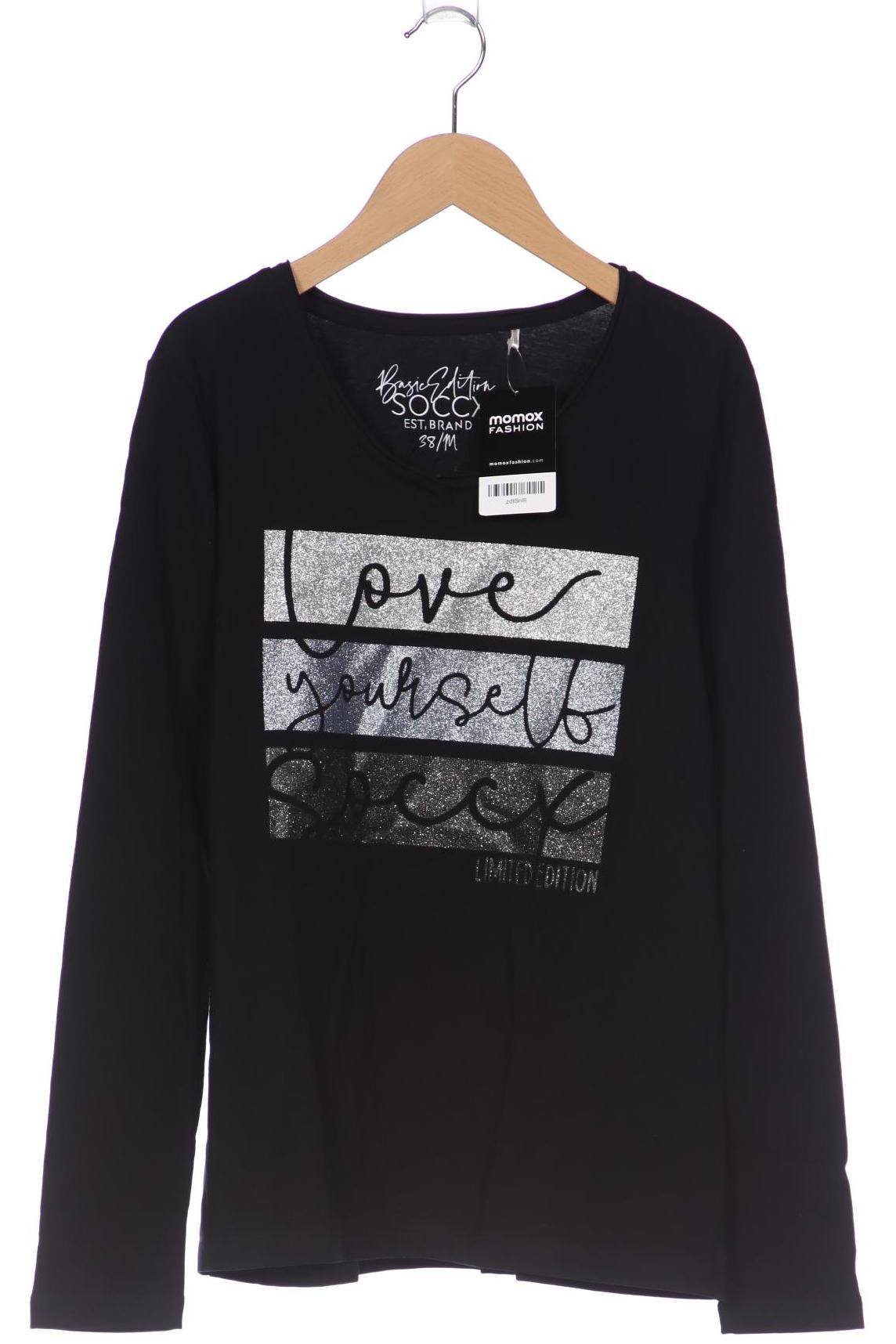 

SOCCX Damen Langarmshirt, schwarz